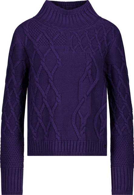 Monari Blusenshirt Strickpullover mit Mix-Zopfmuster dark purple günstig online kaufen