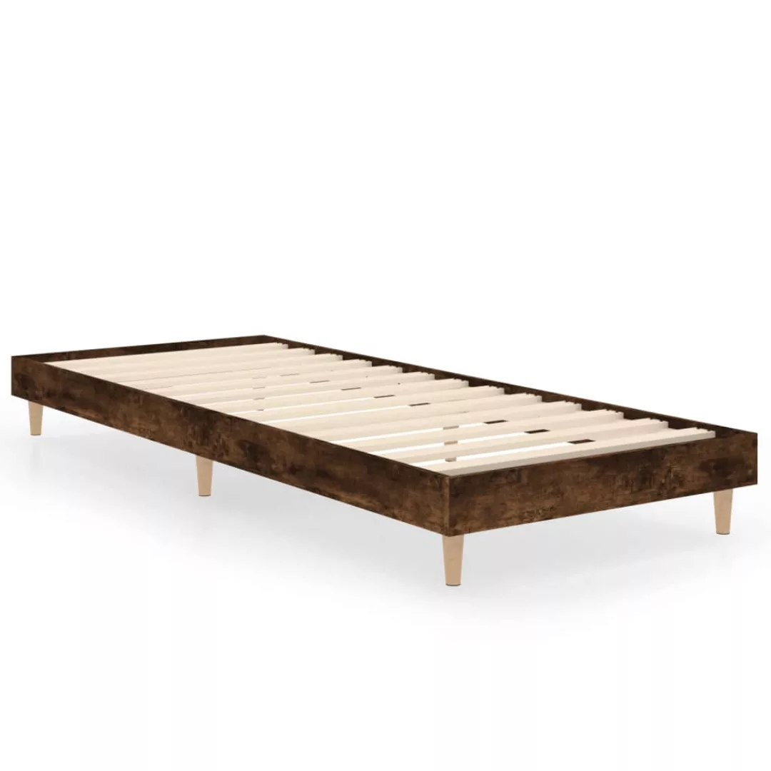 Vidaxl Bettgestell Räuchereiche 75x190 Cm Holzwerkstoff günstig online kaufen