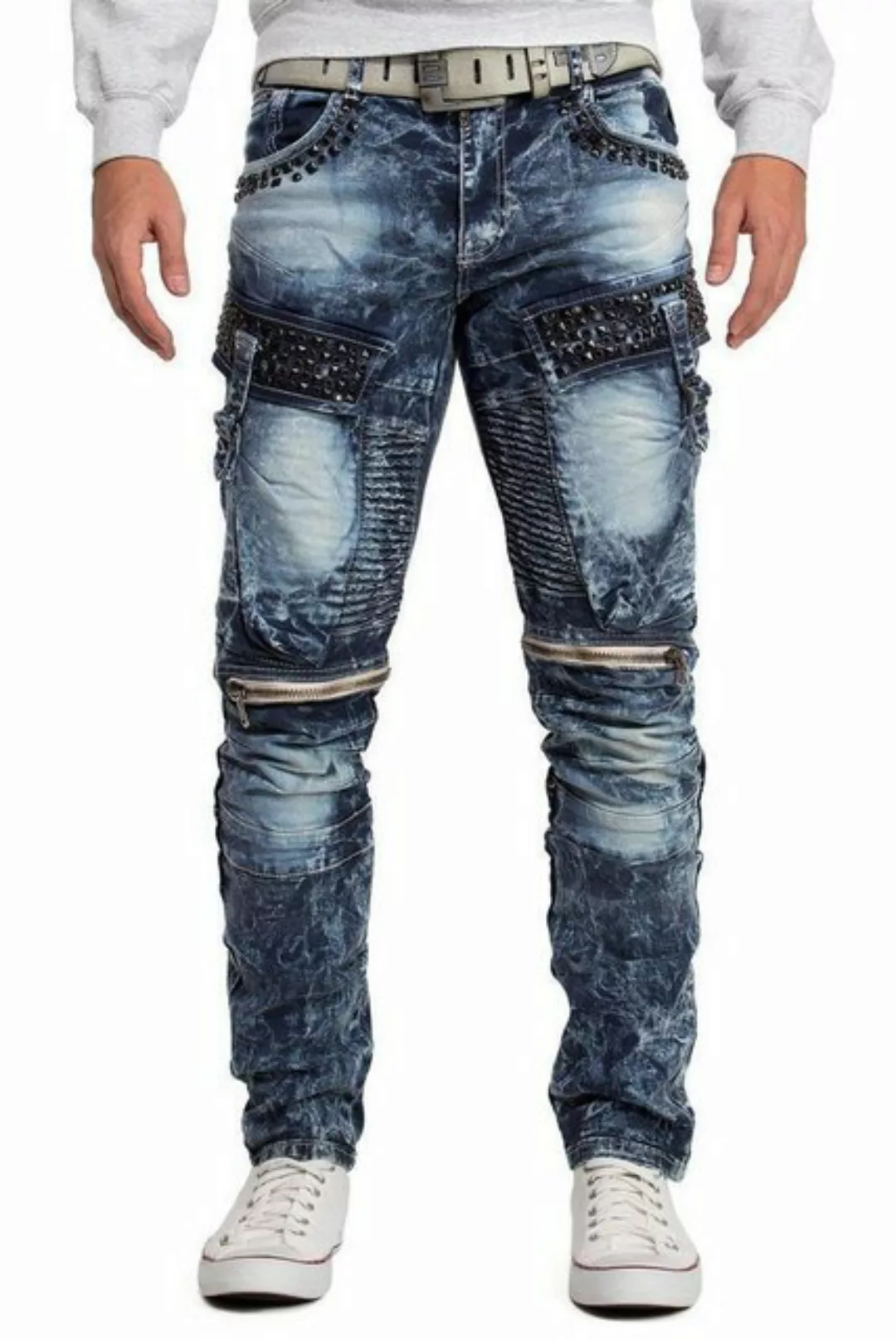 Cipo & Baxx Regular-fit-Jeans Cargo Hose BA-CD494 W30/L34 (1-tlg) mit Stras günstig online kaufen