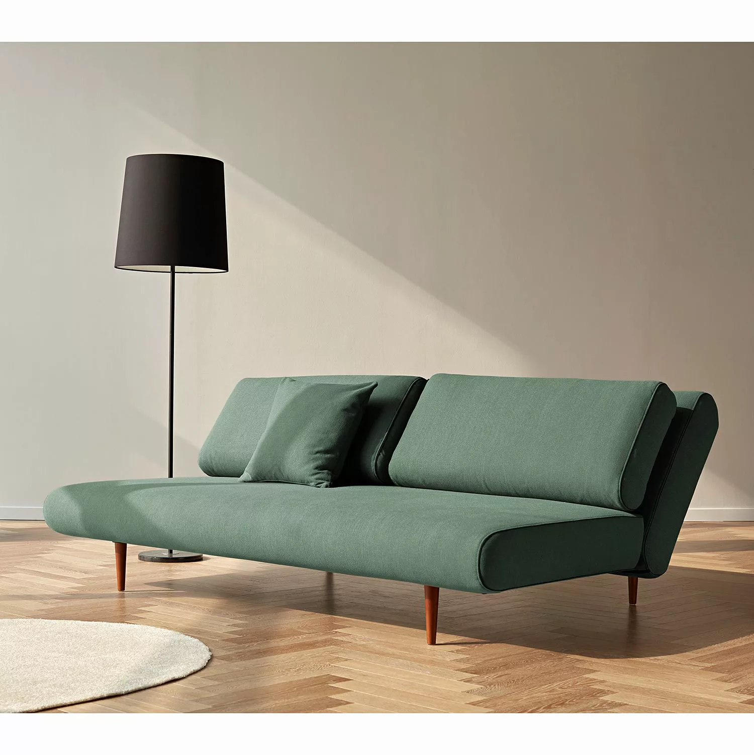 Innovation - Unfurl Lounger Schlafsofa 200x121cm - grün/Stoff 518 Elegance günstig online kaufen
