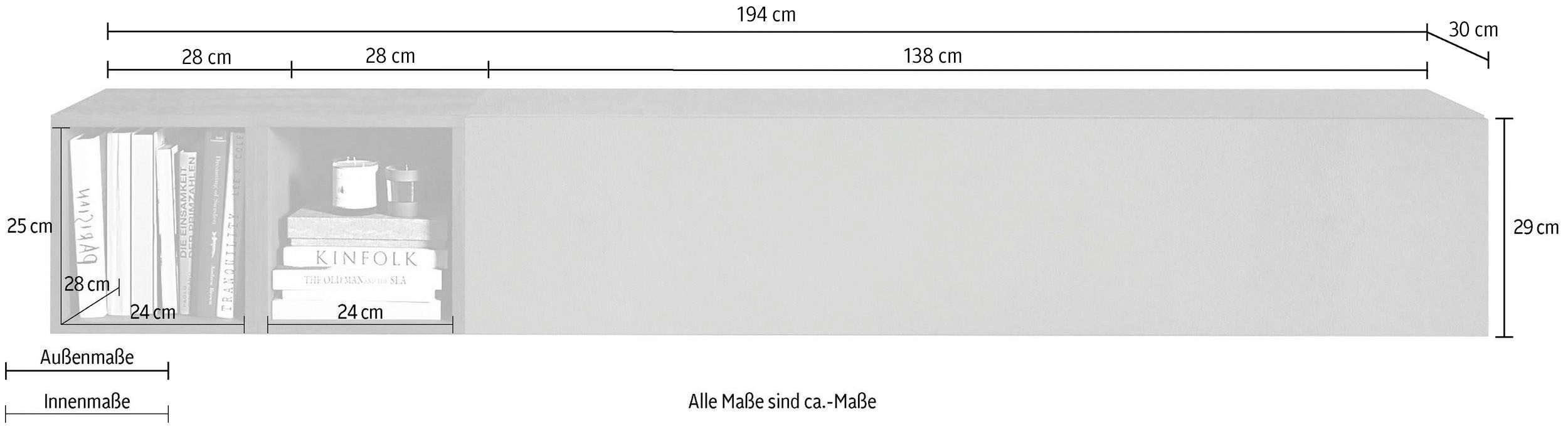 INOSIGN Wohnwand "INFINITY, 2tlg. Breite 194 cm, Höhe variabel, Wohnwand", günstig online kaufen
