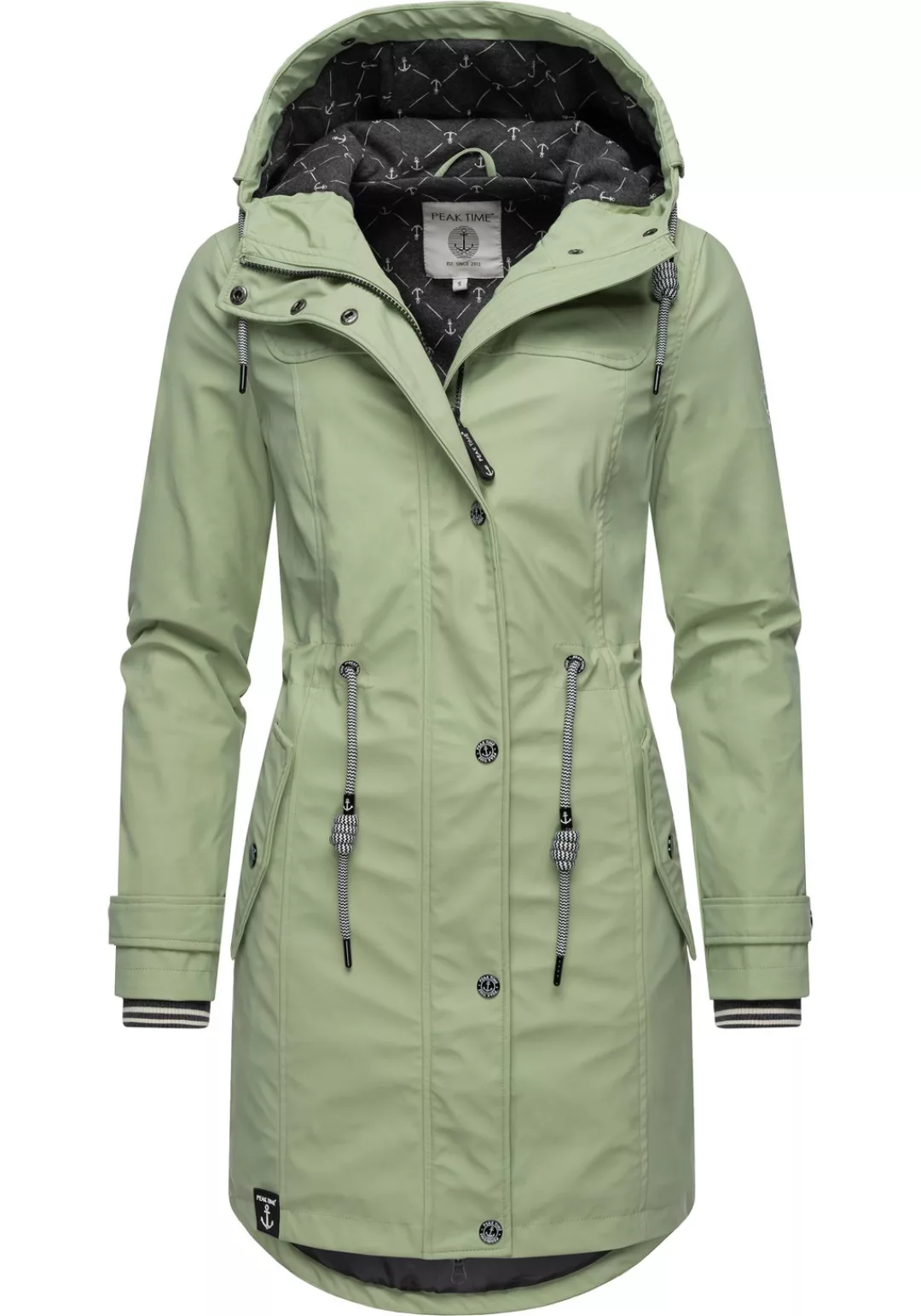 PEAK TIME Regenjacke "L60042", mit Kapuze, stylisch taillierter Regenmantel günstig online kaufen