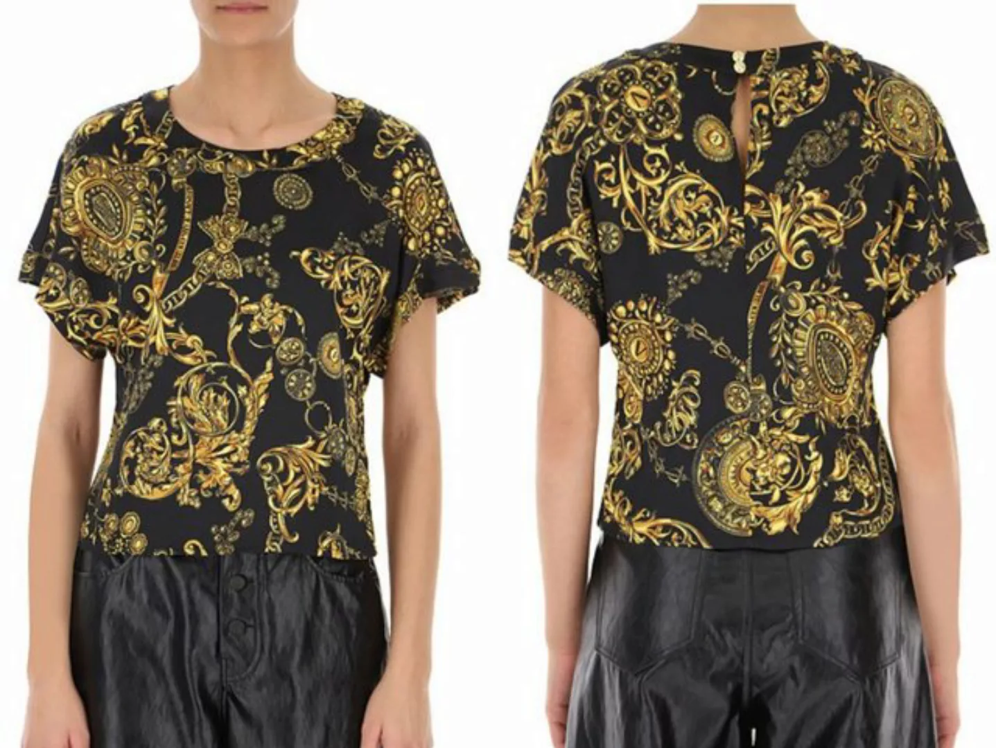 Versace T-Shirt VERSACE JEANS COUTURE PATTERNED Barock Top Bluse Shirt T-sh günstig online kaufen