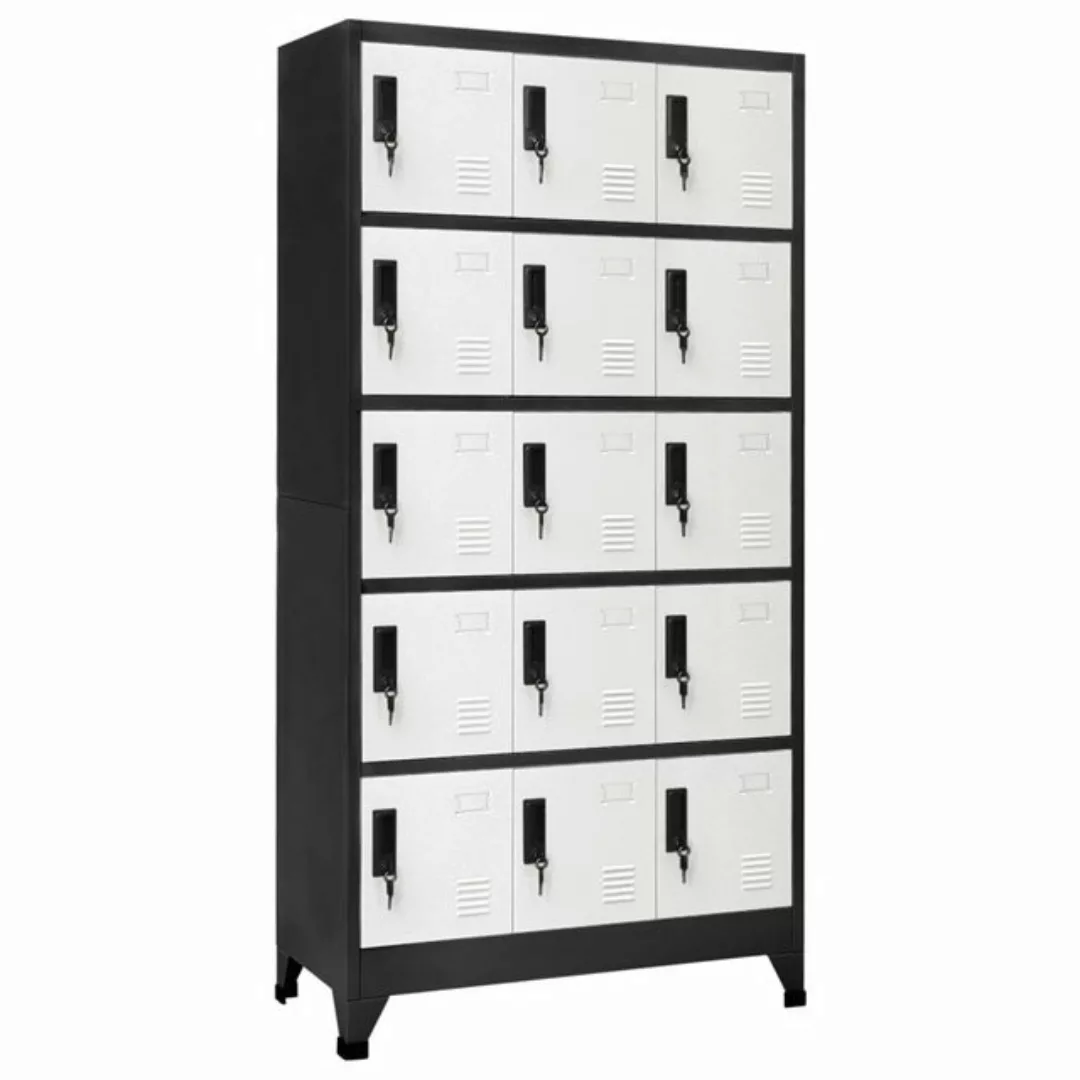 vidaXL Mehrzweckschrank Schließfachschrank Anthrazit und Weiß 90x40x180 cm günstig online kaufen