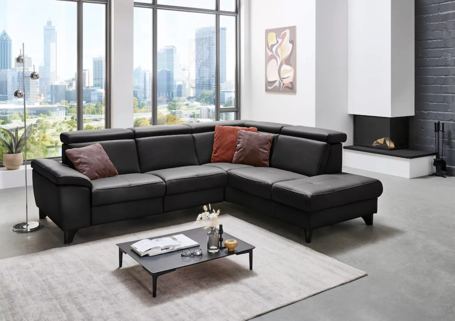Die PlanBar Ecksofa "PN-EM23166 L-Form", optional mit Kopfteilverstellung u günstig online kaufen