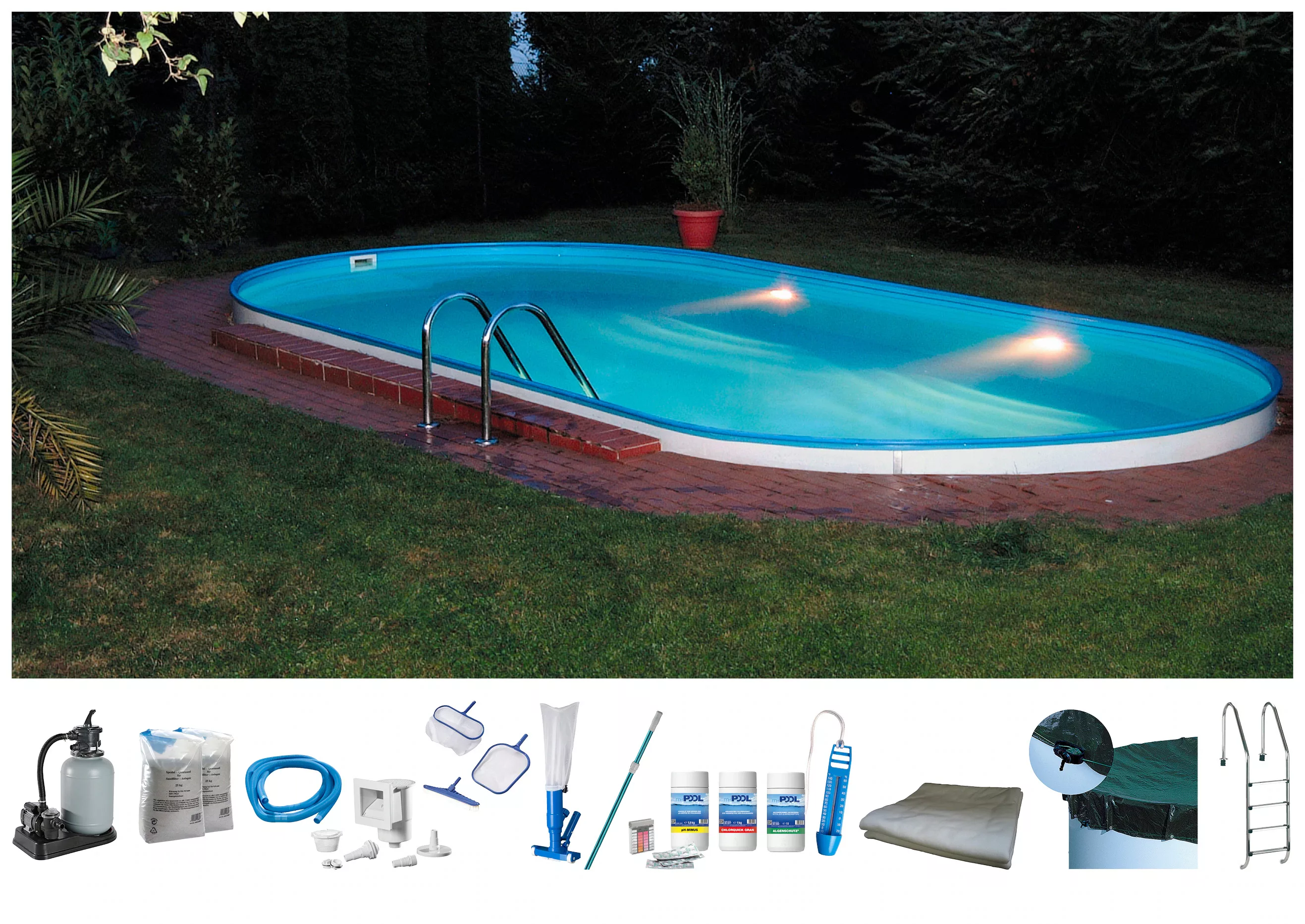 my POOL BWT Ovalpool "PREMIUM mit blauer Innenfolie", (Komplett-Set, 10 tlg günstig online kaufen