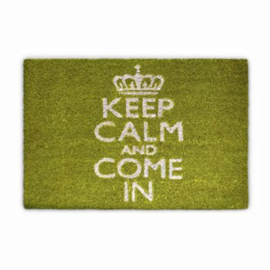 relaxdays Fußmatte Keep Calm Kokos grün 40x60 cm günstig online kaufen
