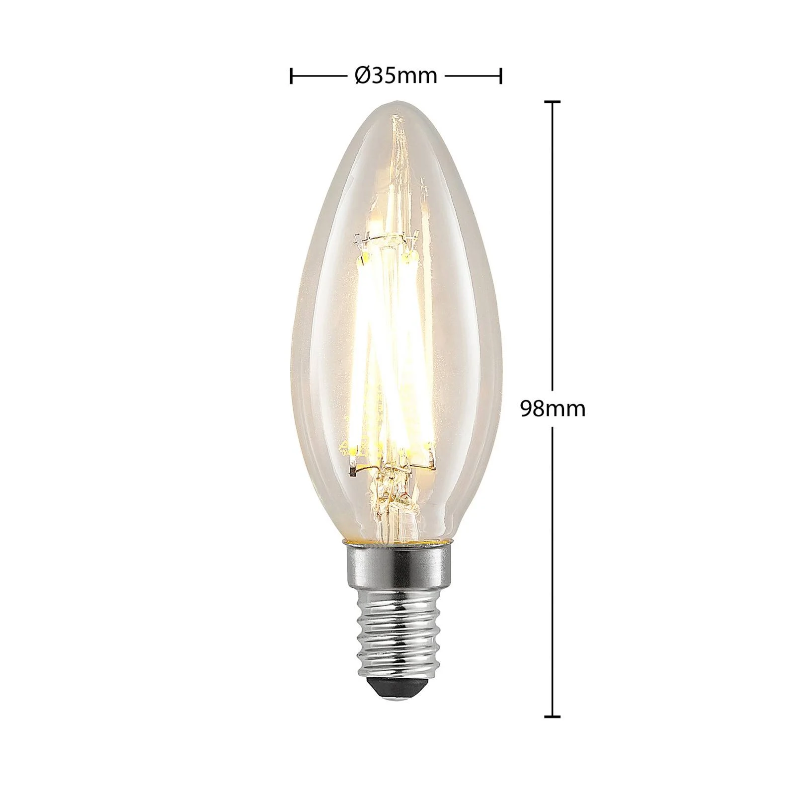 LED-Lampe E14 4W 2.700K Kerze, Filament, dimmbar günstig online kaufen