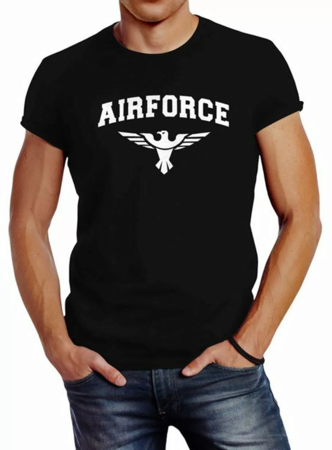Neverless Print-Shirt Neverless® Herren T-Shirt Airforce US Army Adler Mili günstig online kaufen