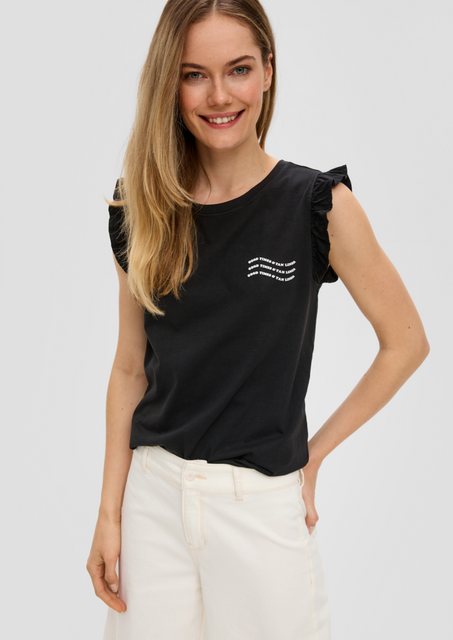 s.Oliver T-Shirt Ärmelloses Jersey-Shirt mit Rüschen Rüschen günstig online kaufen