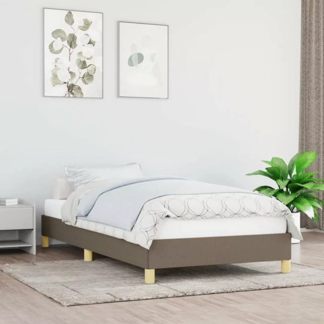 vidaXL Bett Bettgestell Taupe 100x200 cm Stoff günstig online kaufen