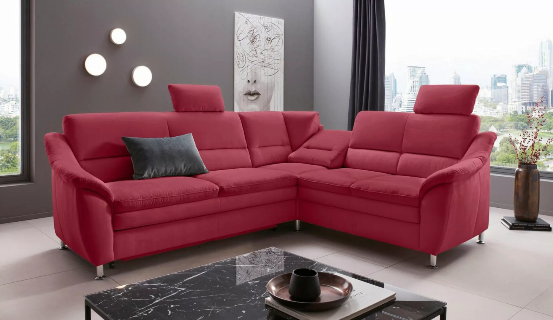 Places of Style Ecksofa Cardoso L-Form, Federkern, wahlweise mit Bett, Schu günstig online kaufen