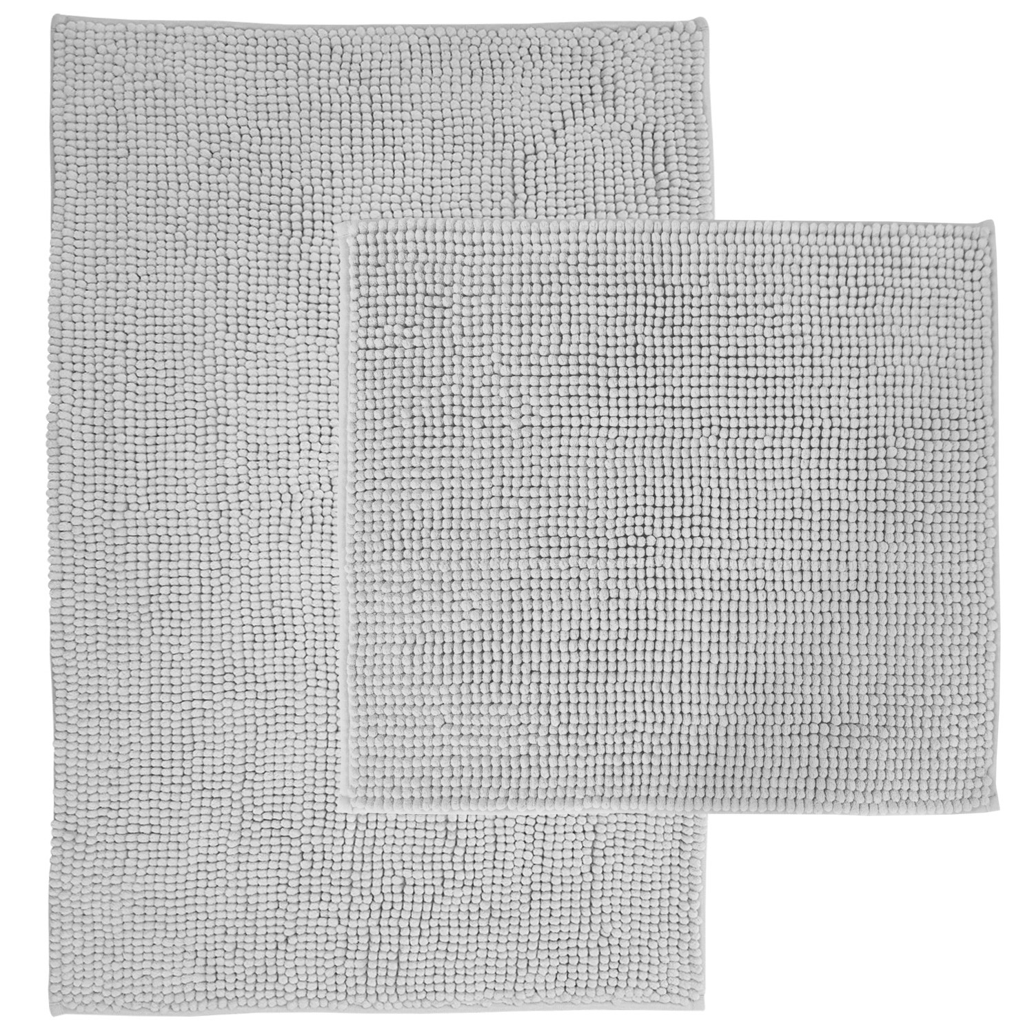 NYVI Badematten Set Chenille 2-teilig 45 x 50 cm und 50 x 80 cm Weiß günstig online kaufen