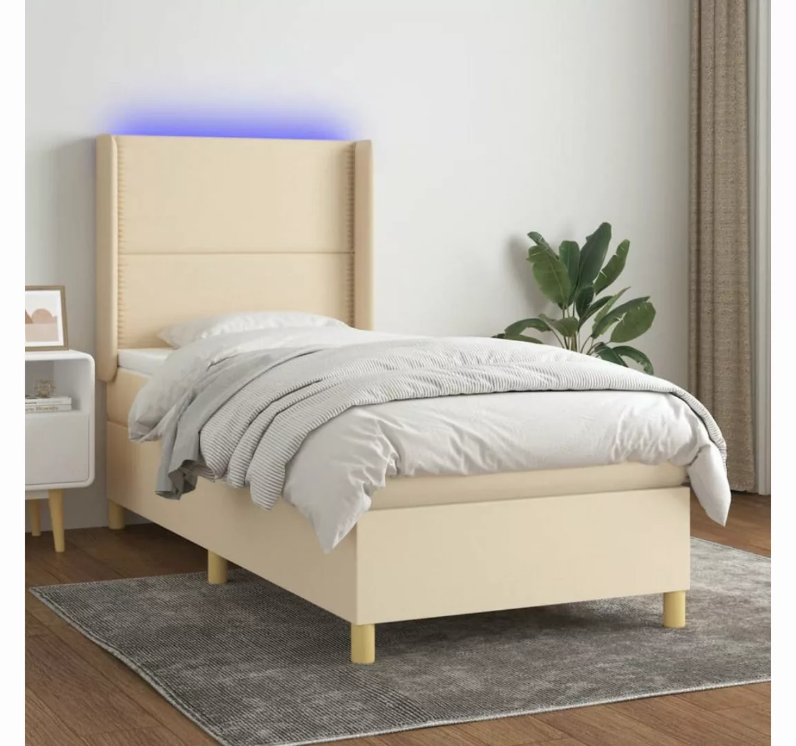 vidaXL Boxspringbett Bett Boxspringbett mit Matratze und LED Stoff (80 x 20 günstig online kaufen