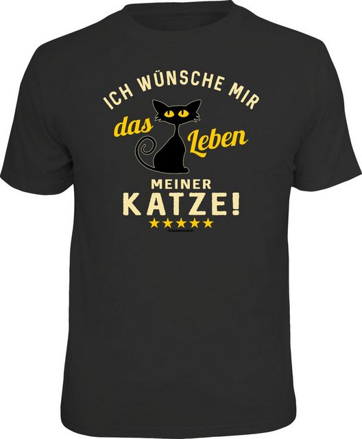 RAHMENLOS® T-Shirt für Katzenfreunde: ich wünsche mir das Leben meiner Katz günstig online kaufen