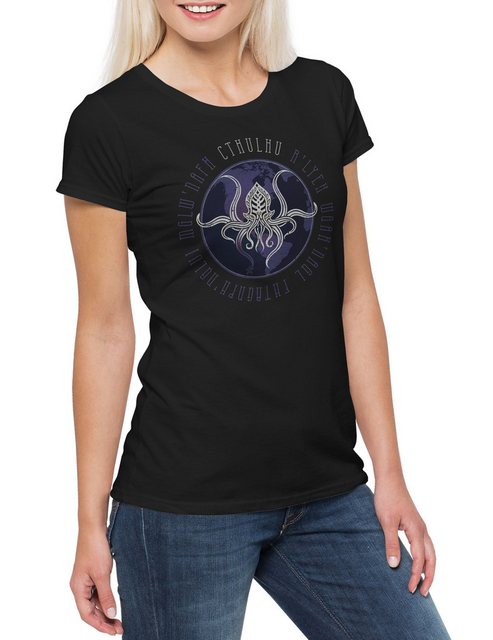 Urban Backwoods Print-Shirt Cthulhu J World Order Damen T-Shirt HP Lovecraf günstig online kaufen