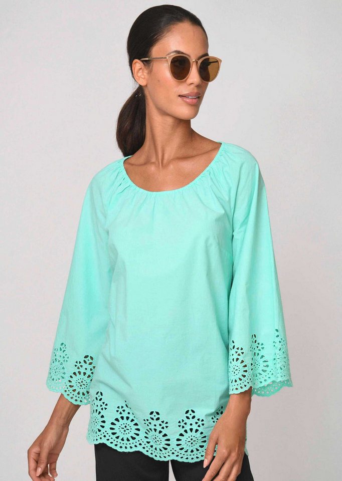 Alba Moda Tunika Bluse mit sommerlicher Lochspitze günstig online kaufen