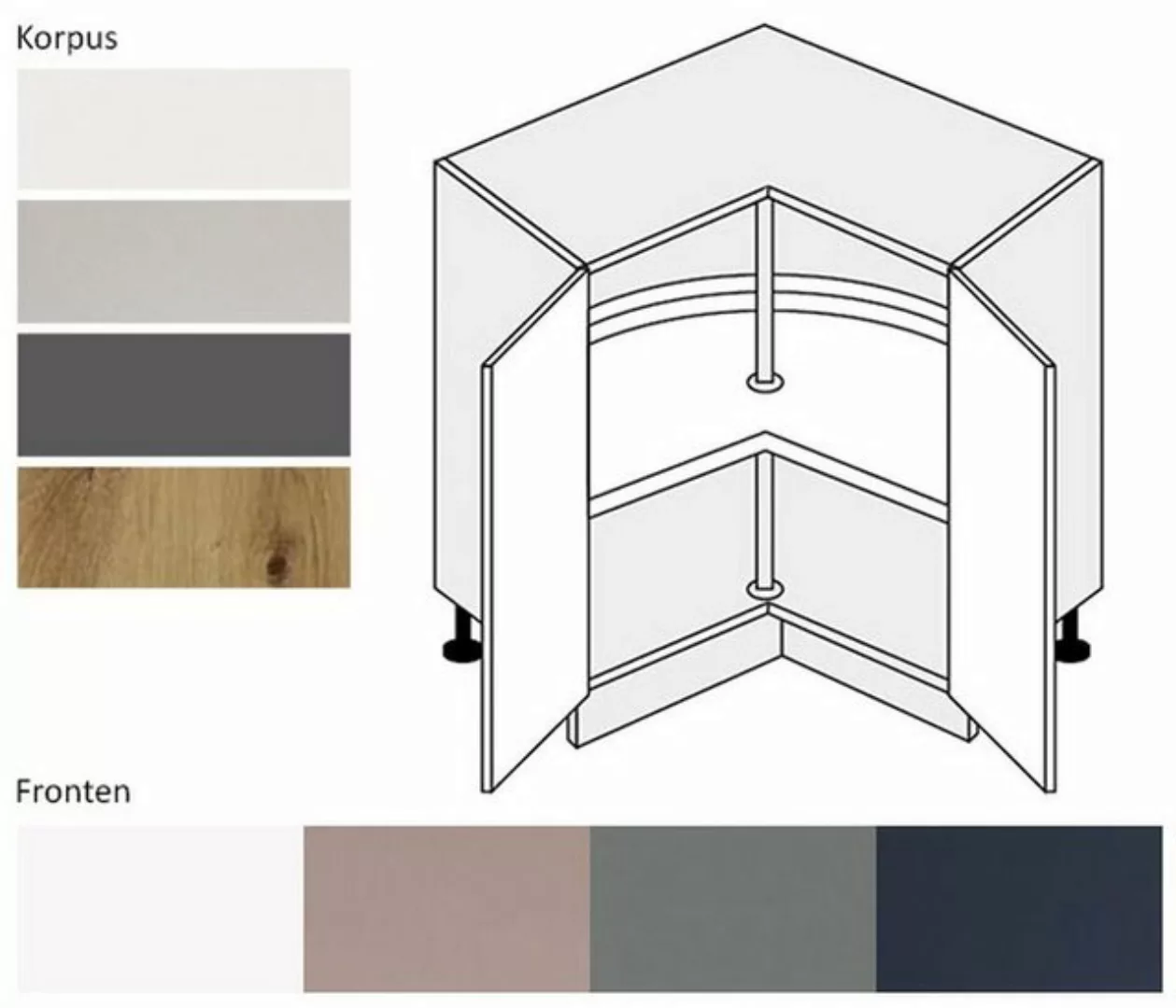 Feldmann-Wohnen Eckunterschrank Bonn B/T/H: 84cm / 84cm / 82cm günstig online kaufen