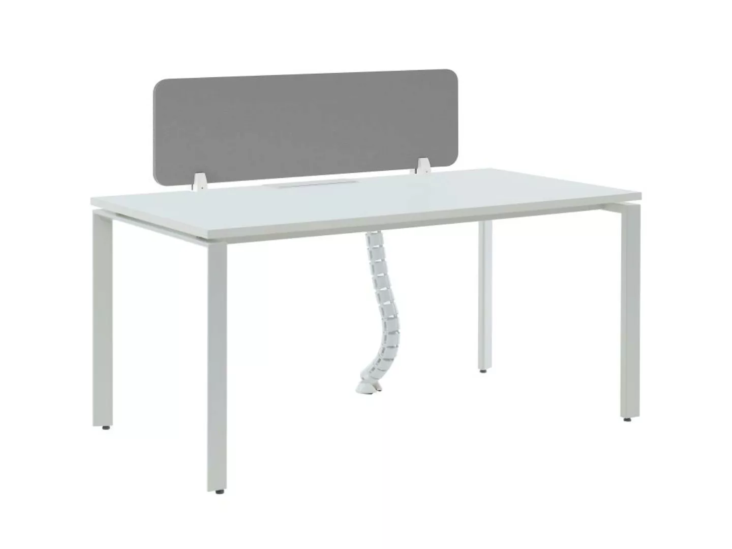 Schreibtisch für 1 Person mit Trennelement  - L. 160 cm - Weiß - DOWNTOWN günstig online kaufen