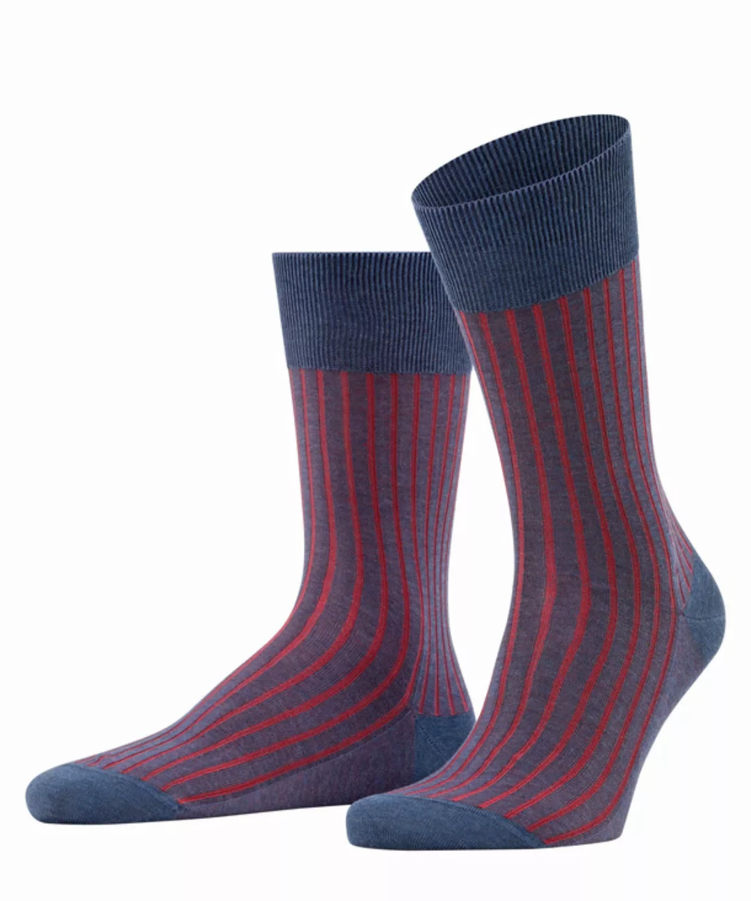 FALKE Shadow Herren Socken, 39-40, Blau, Rippe, Baumwolle, 14648-666503 günstig online kaufen