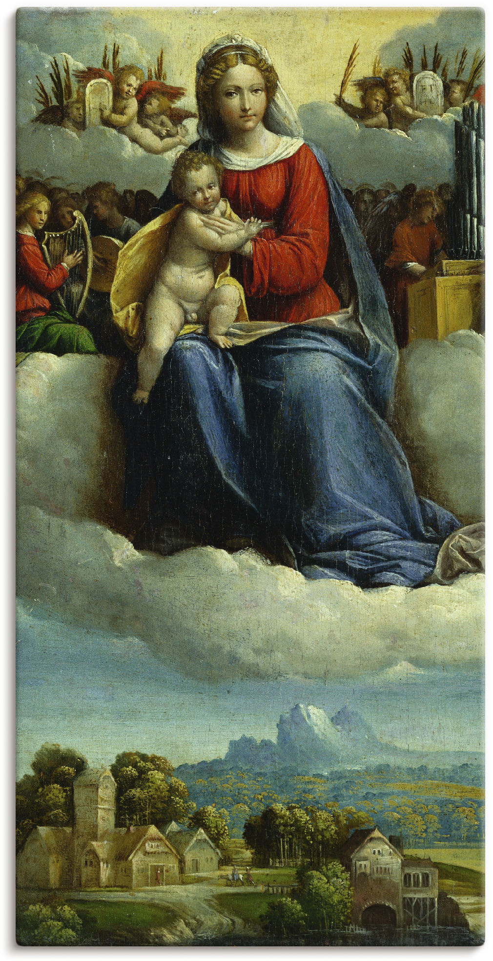 Artland Leinwandbild "Madonna mit Kind umgeben von Engeln", Religion, (1 St günstig online kaufen