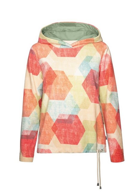 Trigema Kapuzensweatshirt TRIGEMA Fleece-Hoodie mit buntem Allover-Print günstig online kaufen