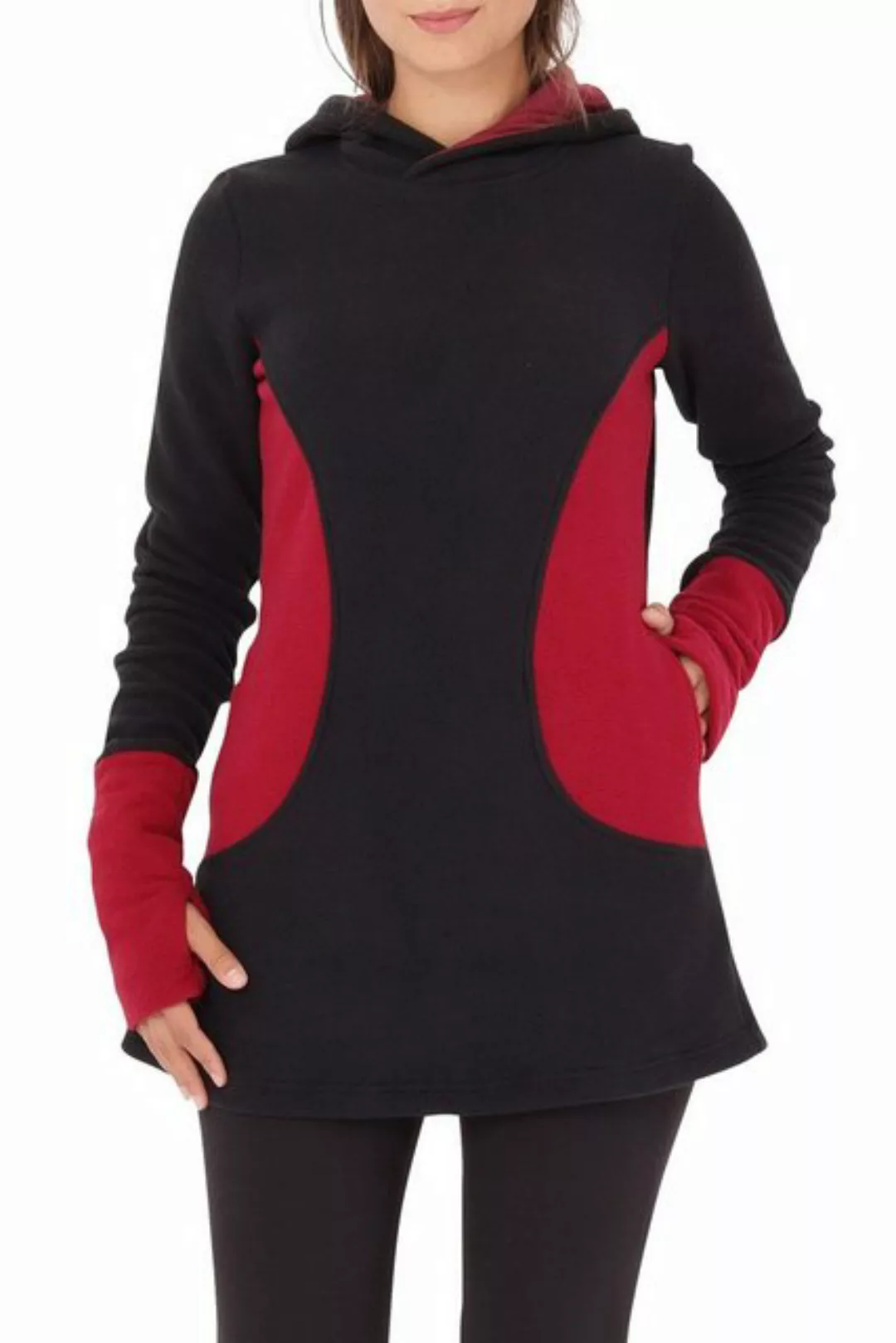 PUREWONDER Kapuzenpullover Fleece Kleid und Pullover dr12 mit Kapuze und Ta günstig online kaufen