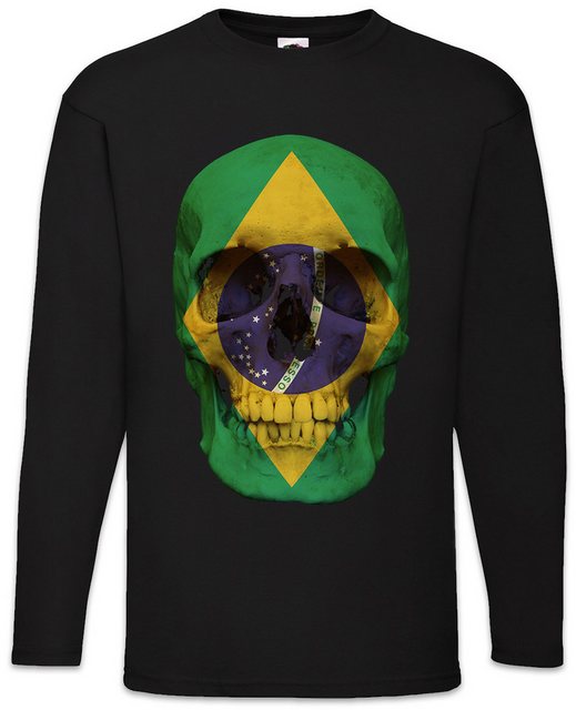 Urban Backwoods Langarmshirt Classic Brasil Skull Flag Langarm T-Shirt Tote günstig online kaufen