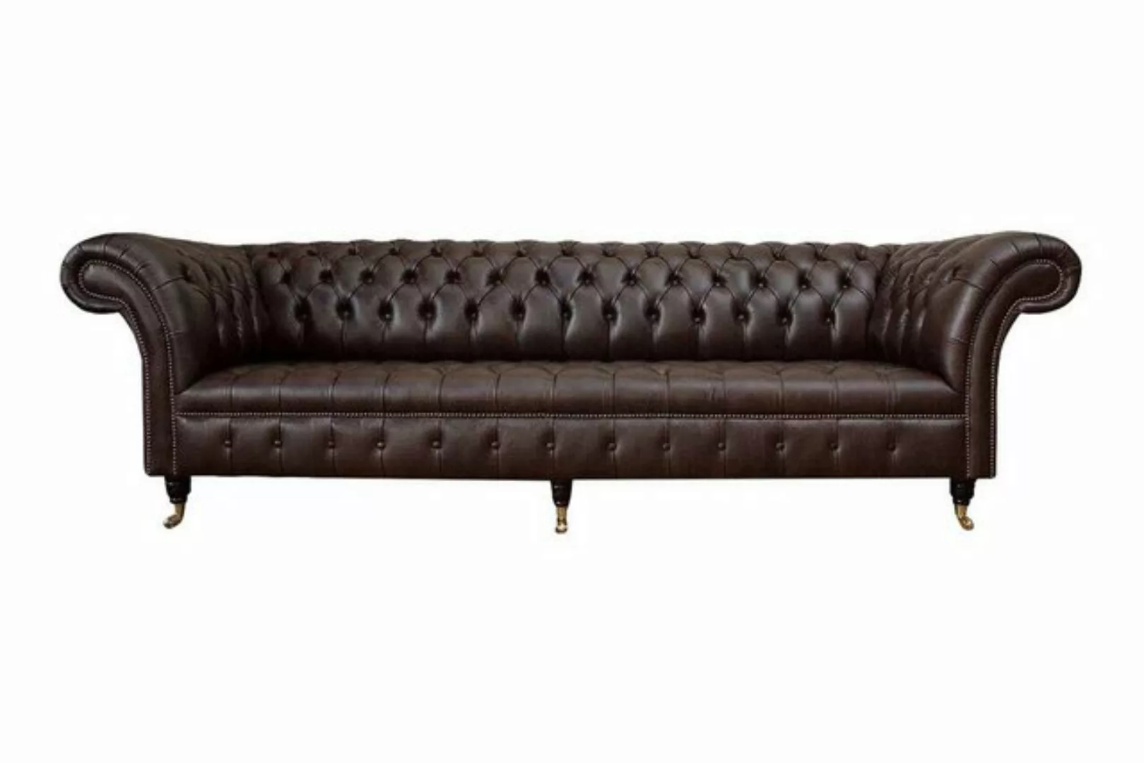 Xlmoebel 4-Sitzer Chesterfield Luxus Sofa für 4 Personen 245cm 100% Leder S günstig online kaufen