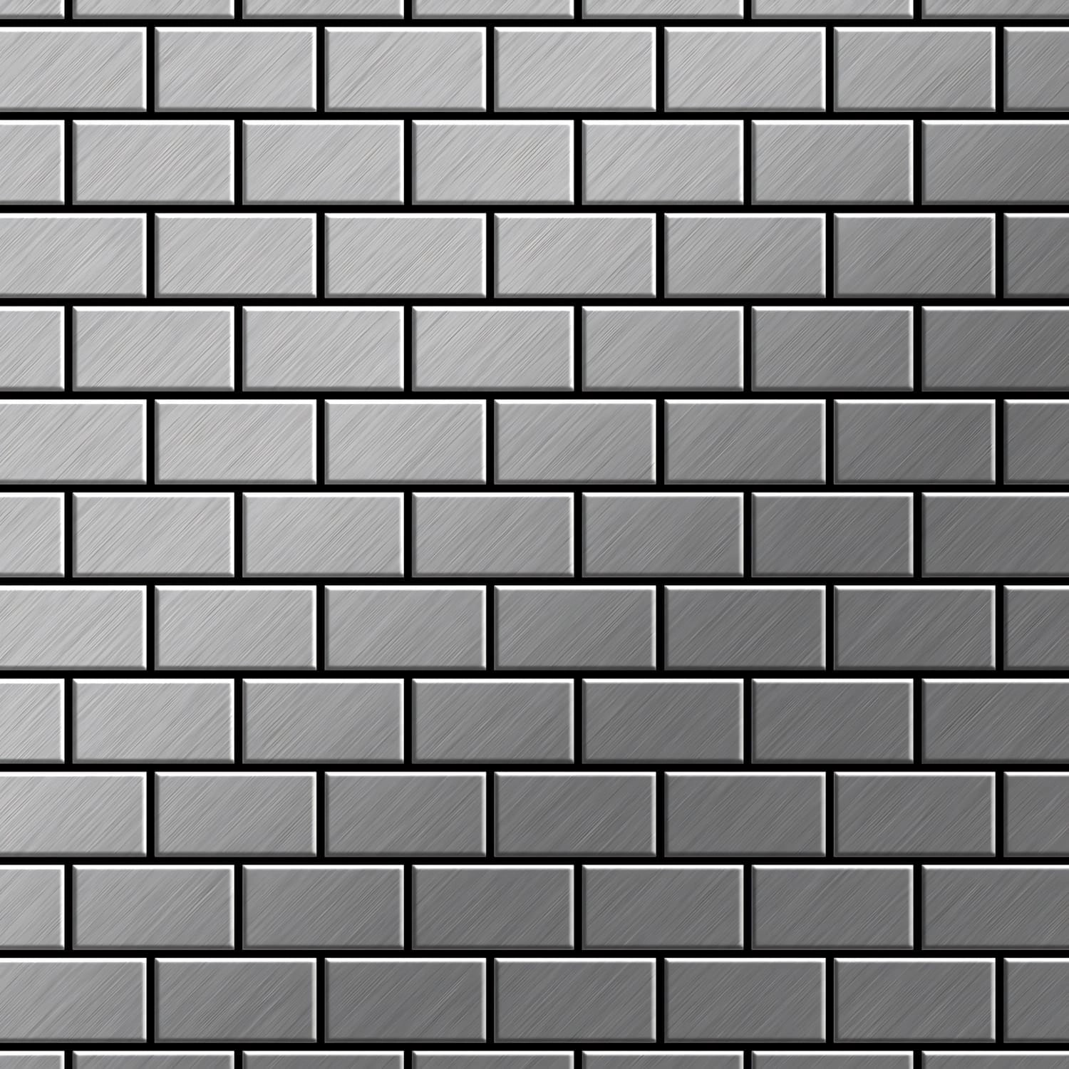ALLOY Mosaik Fliese Massiv Metall Edelstahl Gebürstet Grau 1,6mm Stark Hous günstig online kaufen