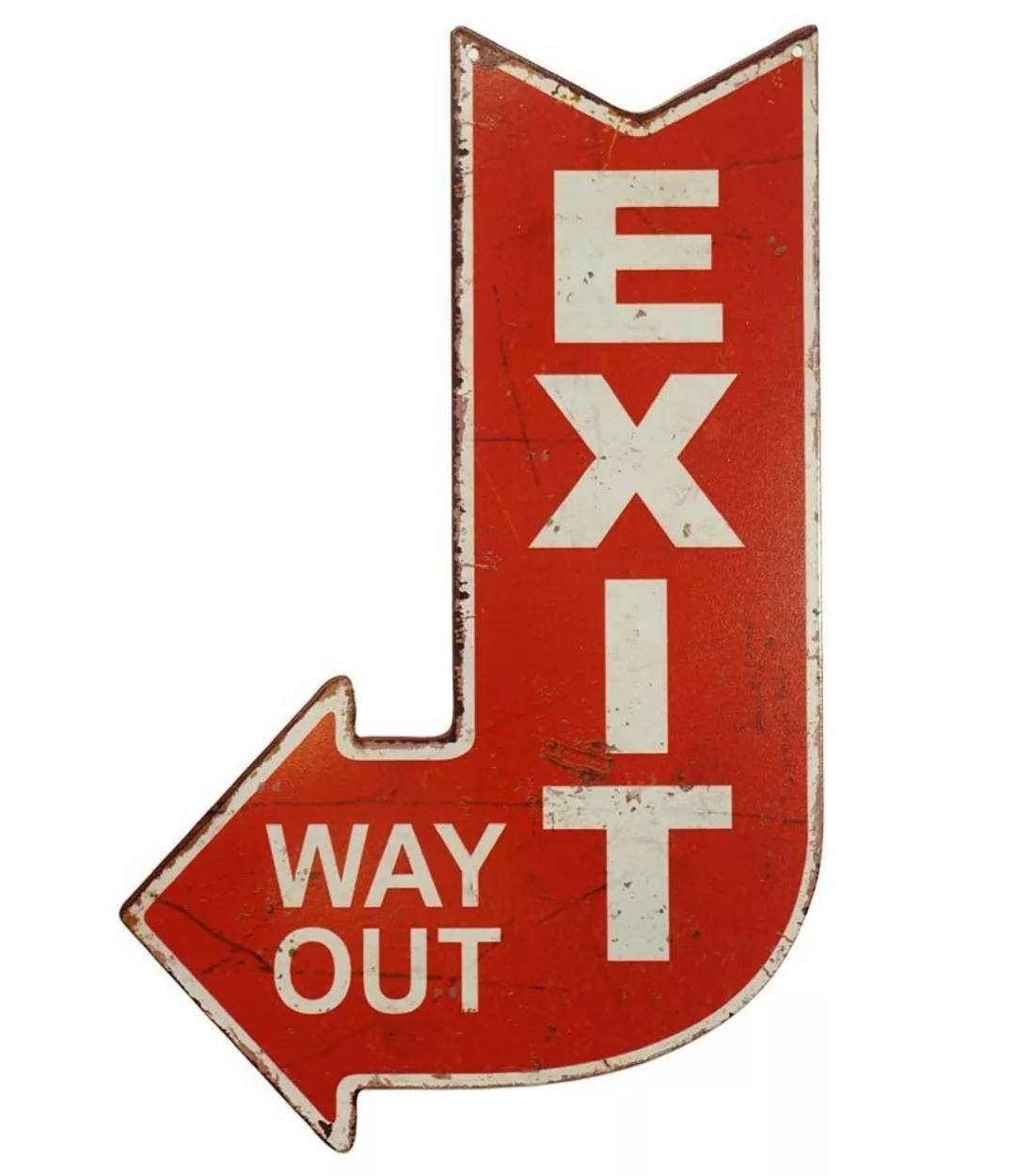 Blechschild EXIT WAY OUT Dekoschild Wegweiser Nostalgie Vintage 40x25cm günstig online kaufen