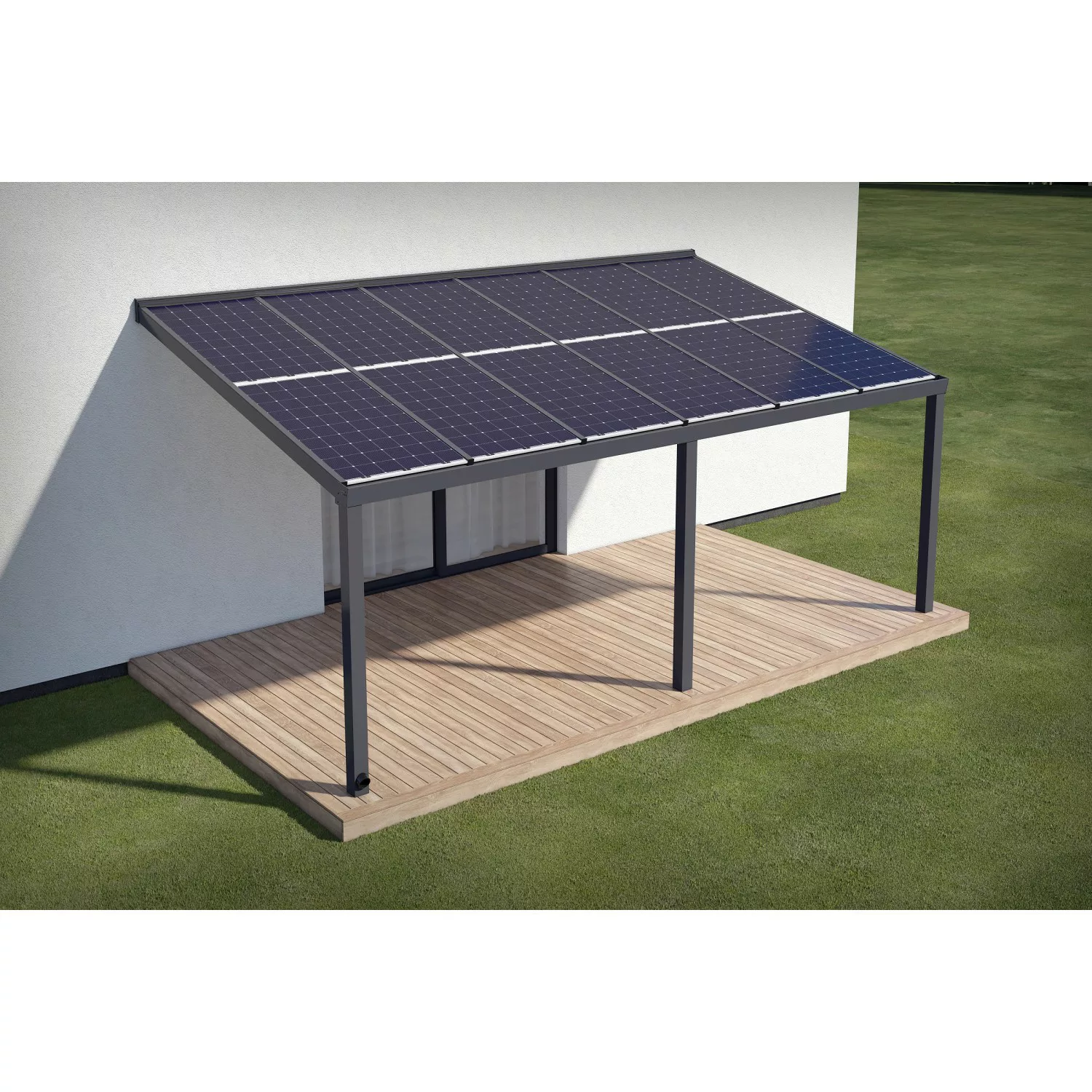 ePIT PV-Terasse 4,44 kW Neigung 12° Anthrazit 649 cm x 357 cm Regenabfluss günstig online kaufen