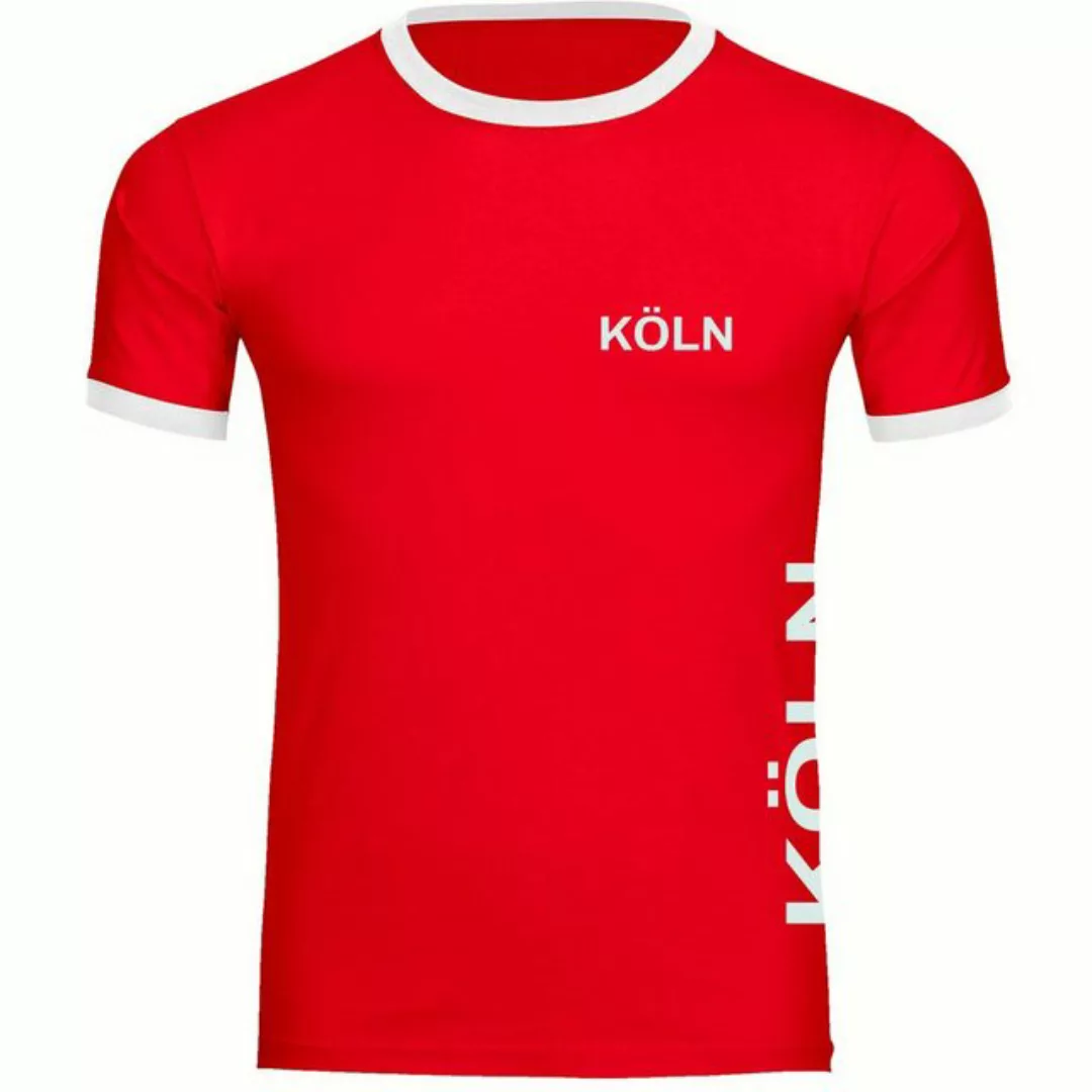 multifanshop T-Shirt Kontrast Köln - Brust & Seite - Männer günstig online kaufen