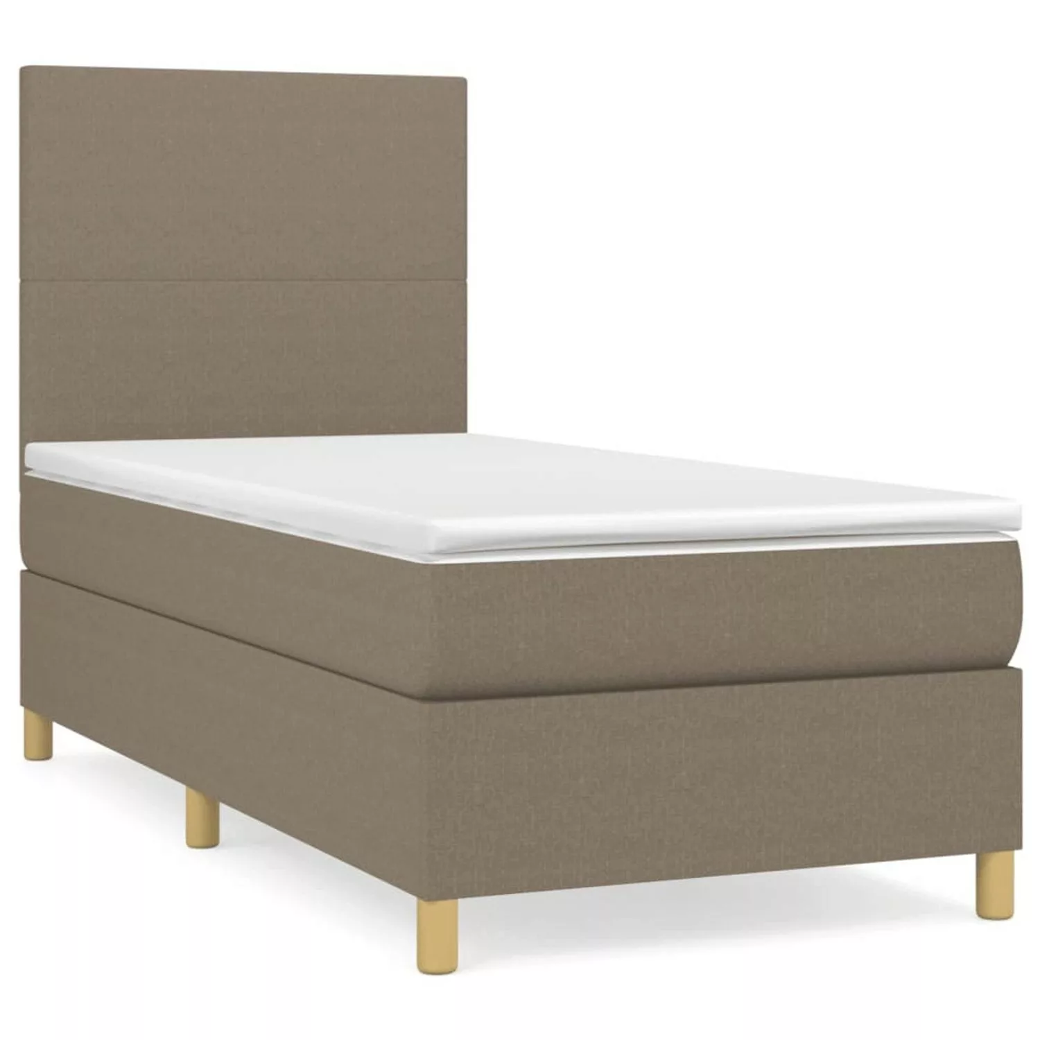 vidaXL Boxspringbett mit Matratze Taupe 100x200 cm Stoff1380434 günstig online kaufen