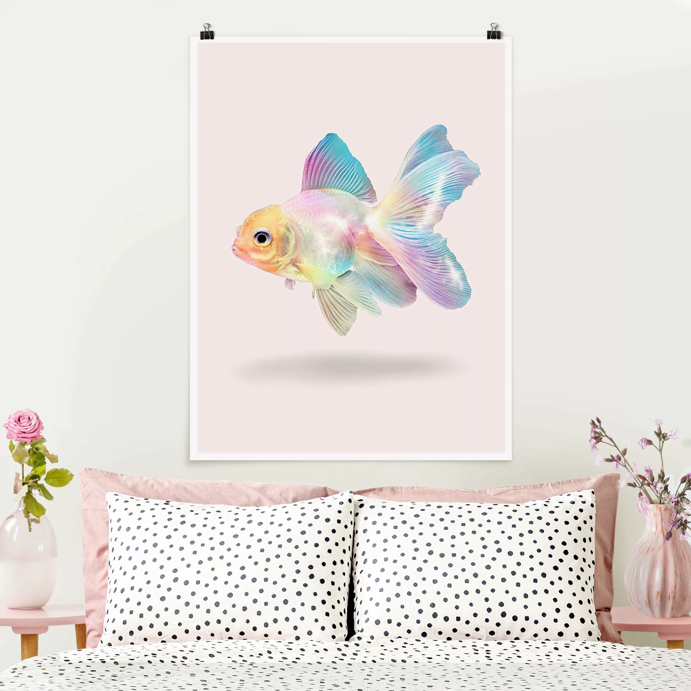 Poster Tiere - Hochformat Fisch in Pastell günstig online kaufen