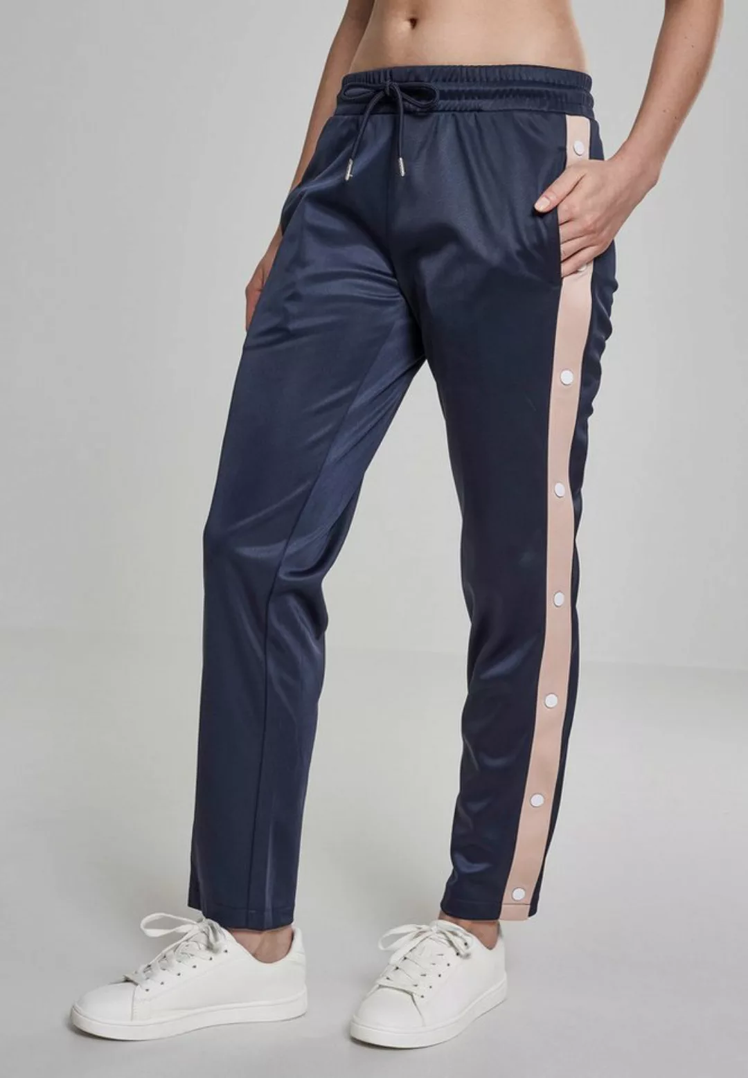 URBAN CLASSICS Stoffhose "Urban Classics Damen Ladies Button Up Track Pants günstig online kaufen