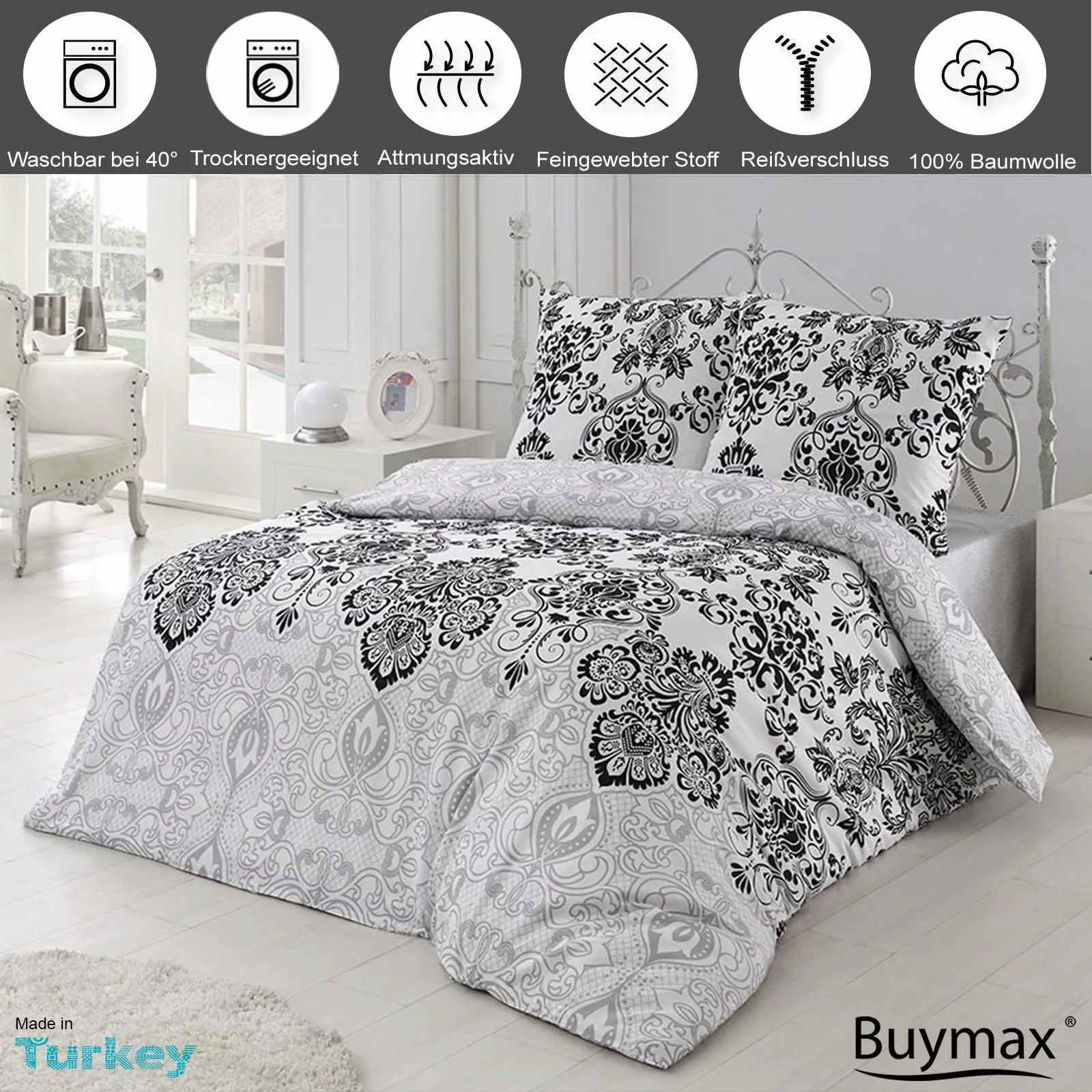 Buymax Bettwäsche Wendebettwäsche, Bettbezug-Set, Renforcé 100% günstig online kaufen