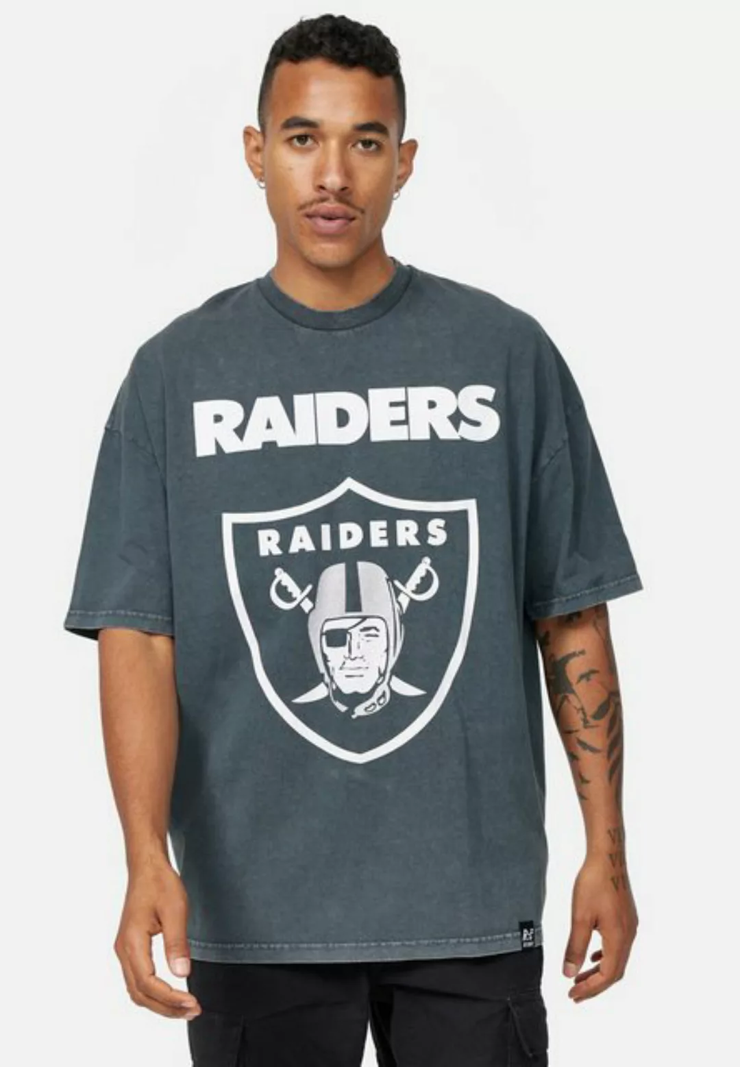 Recovered T-Shirt NFL Raiders Shield Oversized Washed GOTS zertifizierte Bi günstig online kaufen