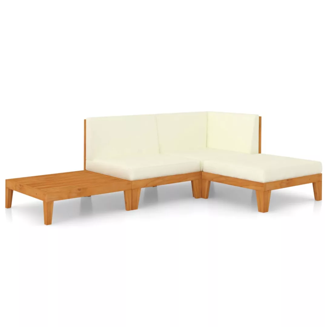 4-tlg. Garten-lounge-set Mit Kissen Massivholz Akazie günstig online kaufen