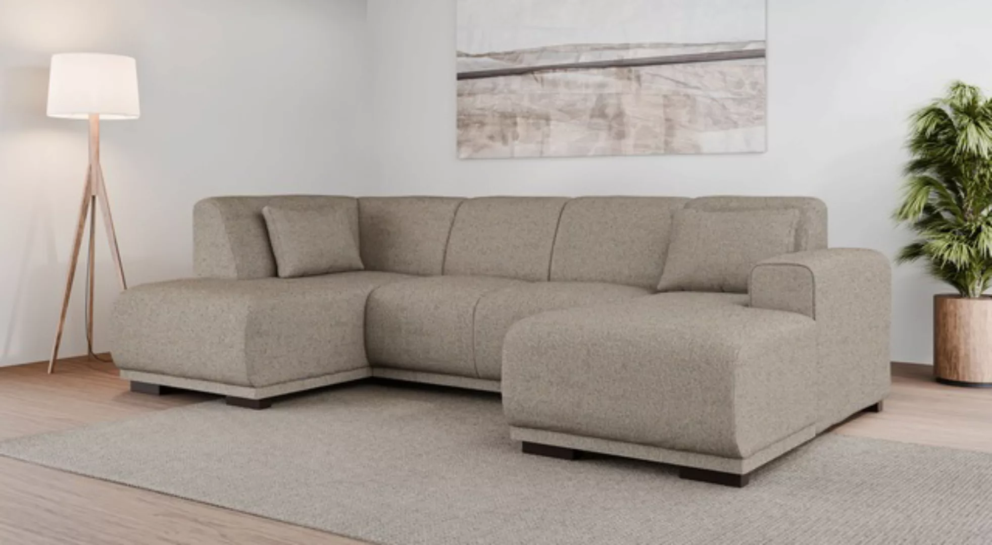 Home affaire Wohnlandschaft "BORNHOLM U-Form mit Recamiere rechts/links, B/ günstig online kaufen