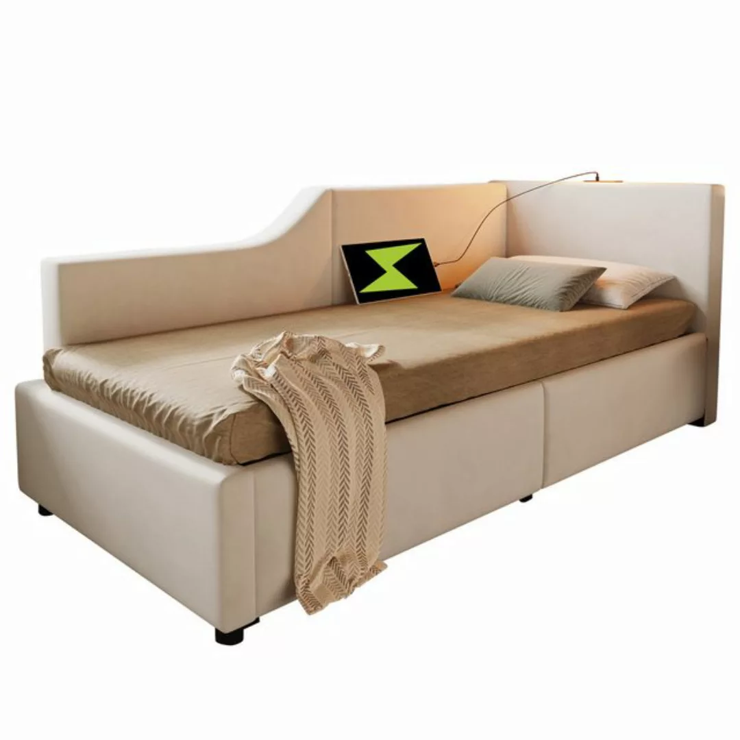 HAUSS SPLOE Schlafsofa 90x200cm mit hydraulischem Stauraum, Leselicht, Lade günstig online kaufen