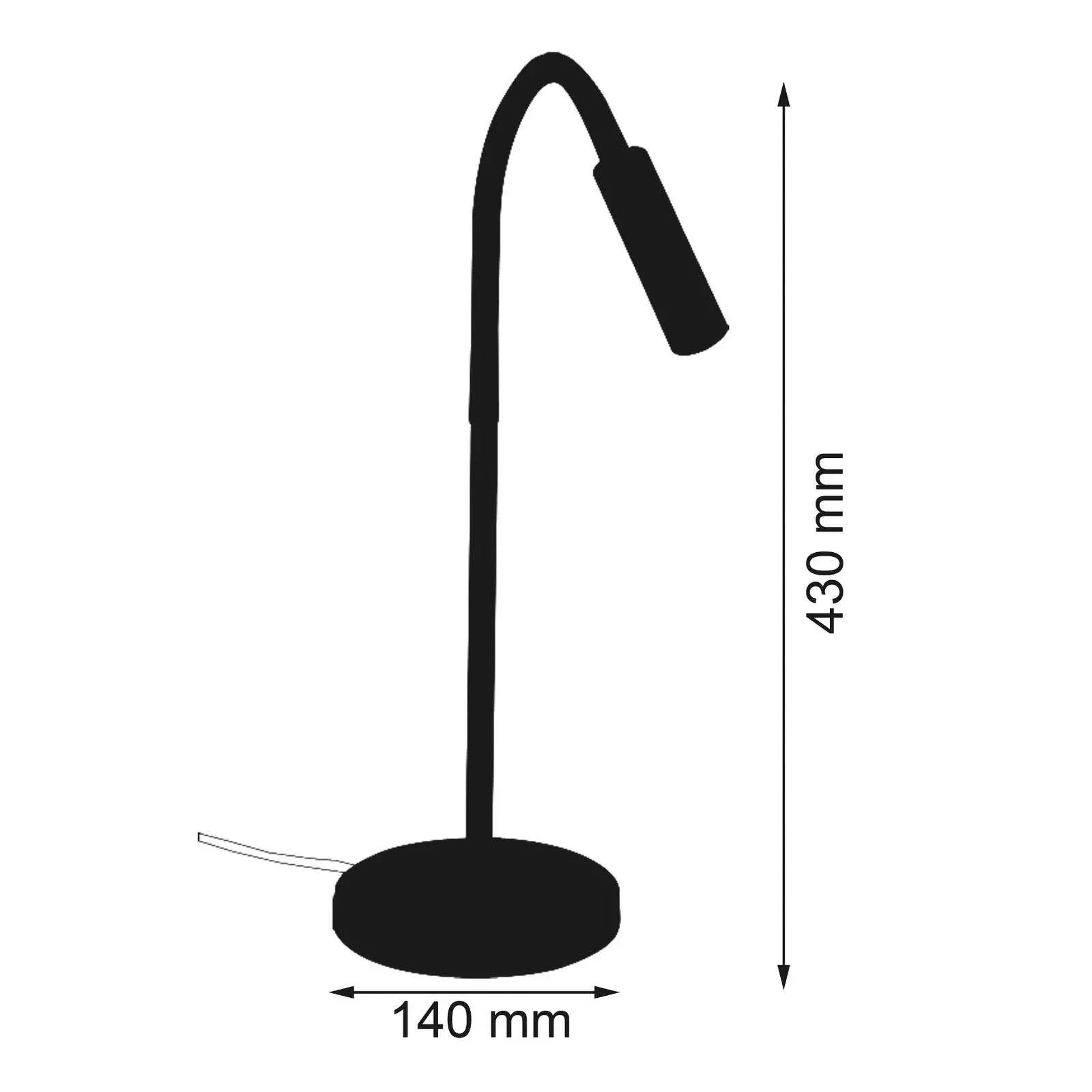 LED-Tischlampe Rocco, schwarz matt Flexarm schwarz günstig online kaufen