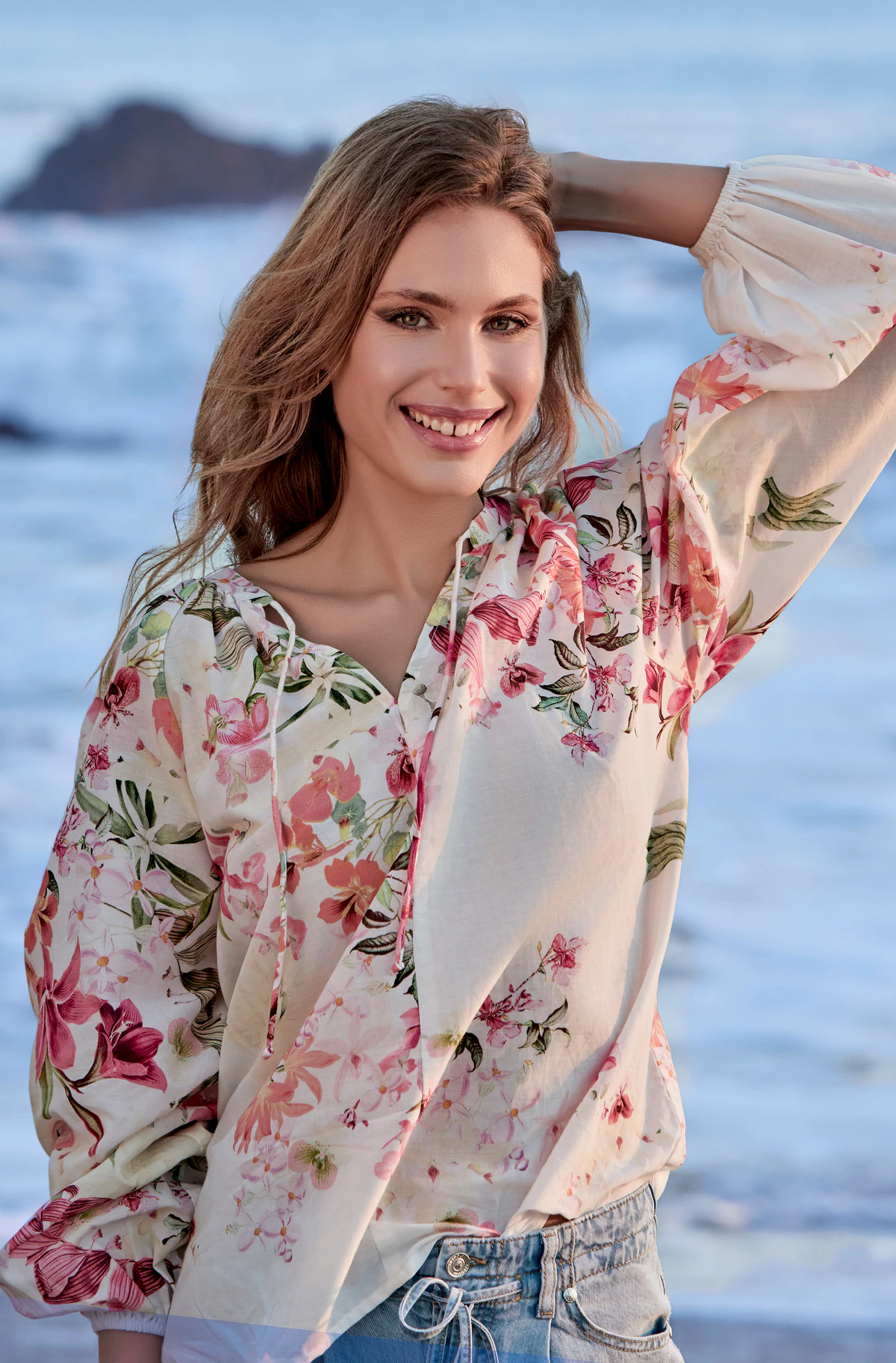 Monari Schlupfbluse, mit allover Blumenprint günstig online kaufen