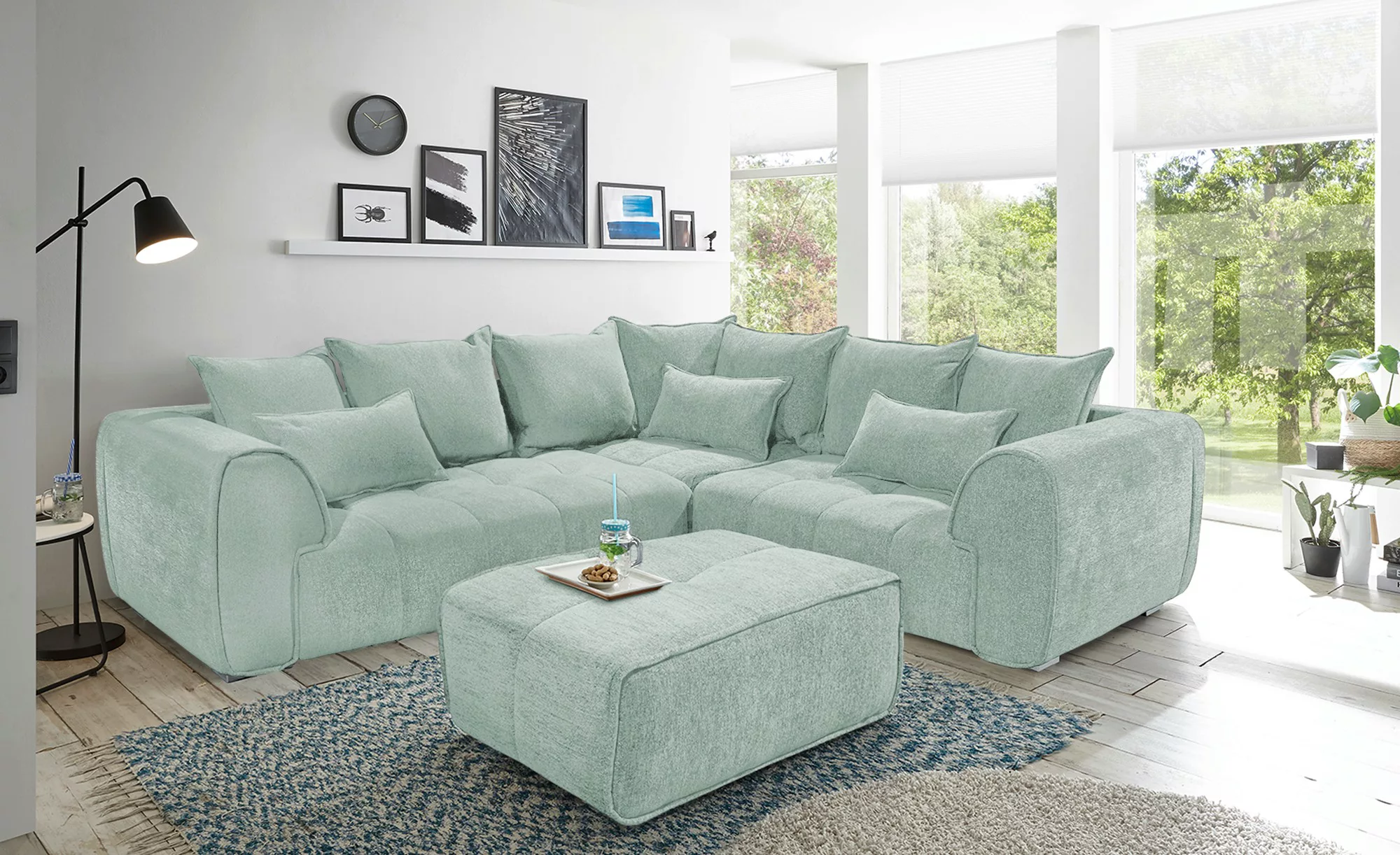 uno Ecksofa  London  ¦ grün ¦ Maße (cm): B: 297 H: 71 T: 265.0 Polstermöbel günstig online kaufen