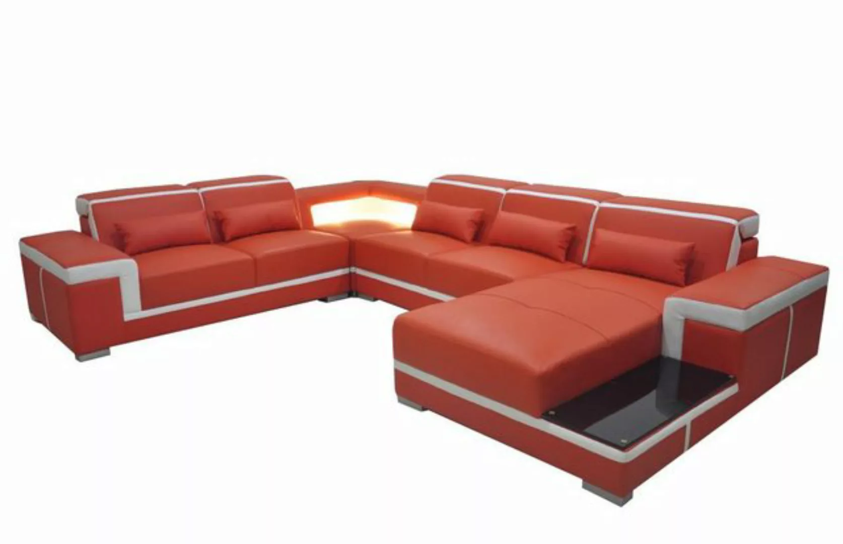 Xlmoebel Ecksofa Moderner Ecksofa mit USB-Anschluss und Lederpolster in XXL günstig online kaufen