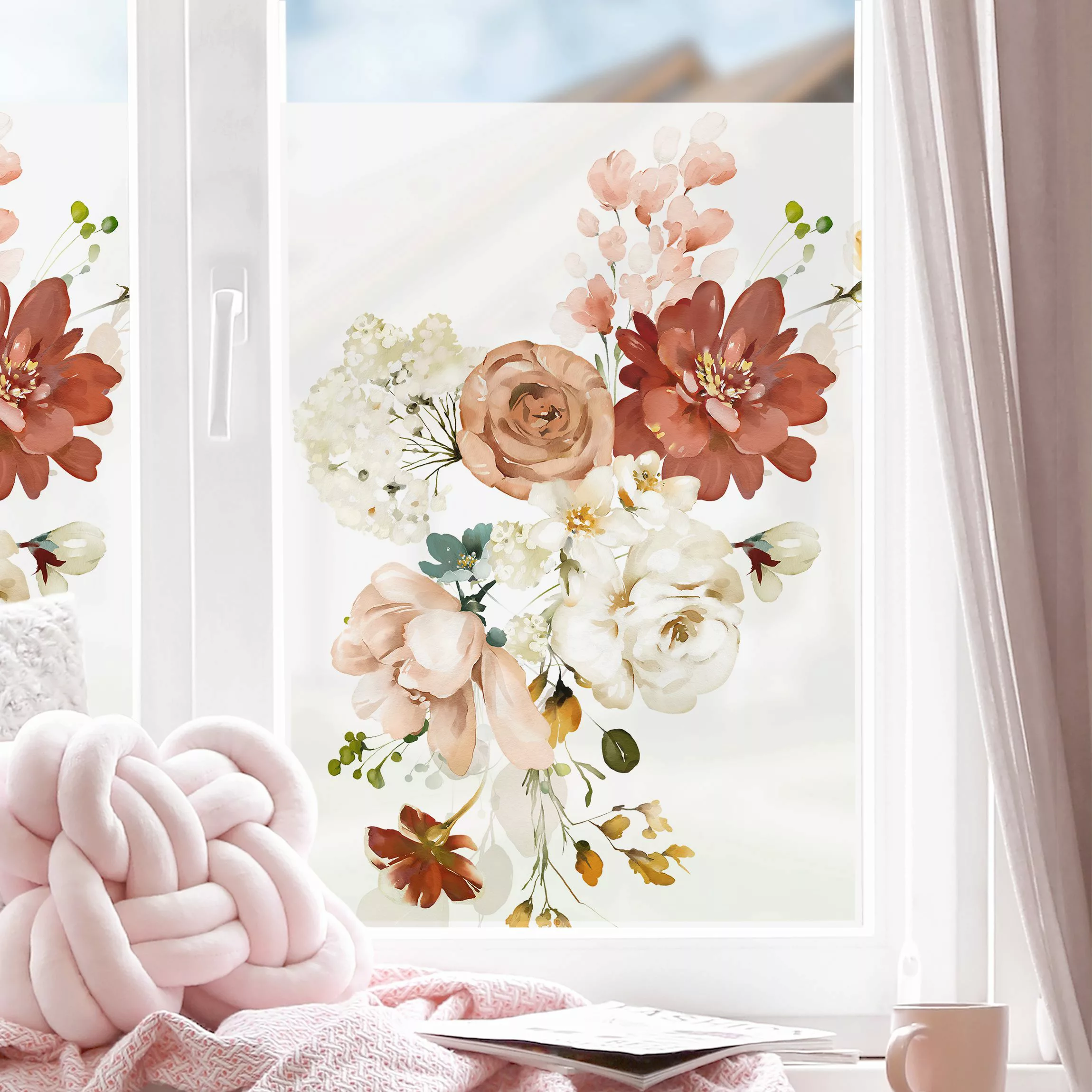 Fensterfolie Aquarell Wildblumen günstig online kaufen