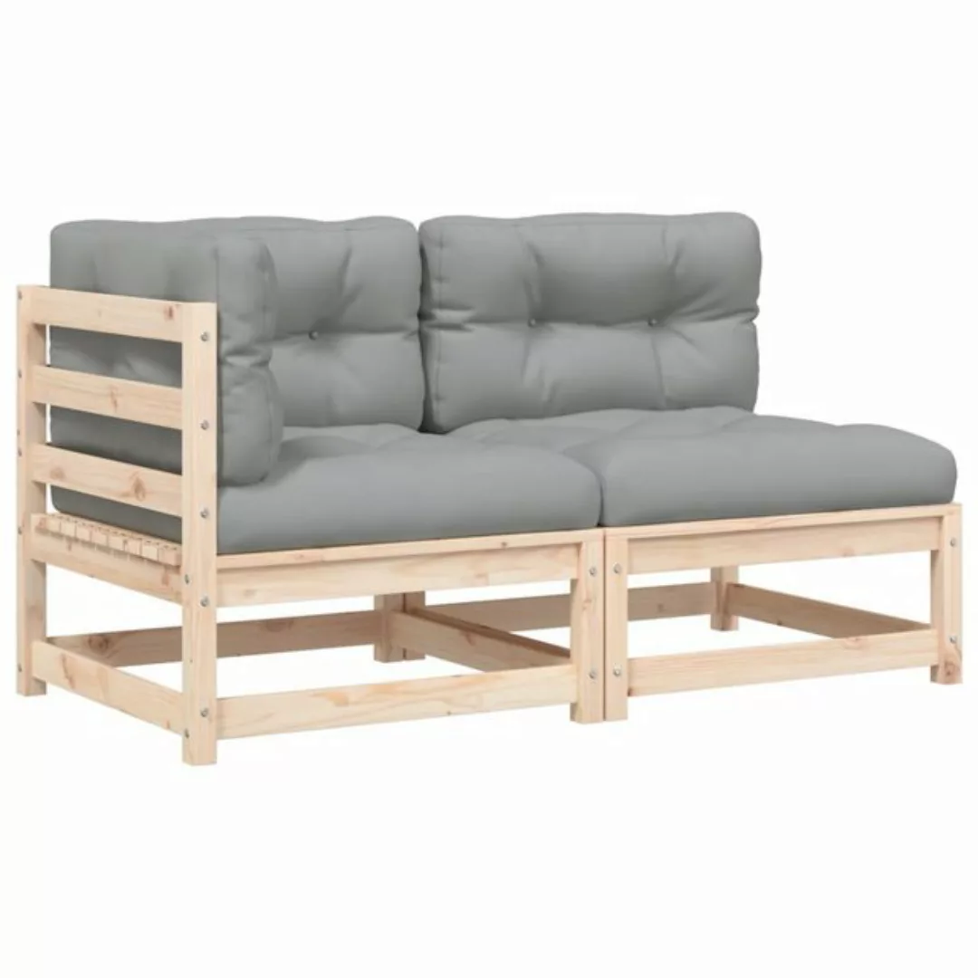 vidaXL Sofa, Gartensofa mit Kissen 2-Sitzer Massivholz Kiefer günstig online kaufen