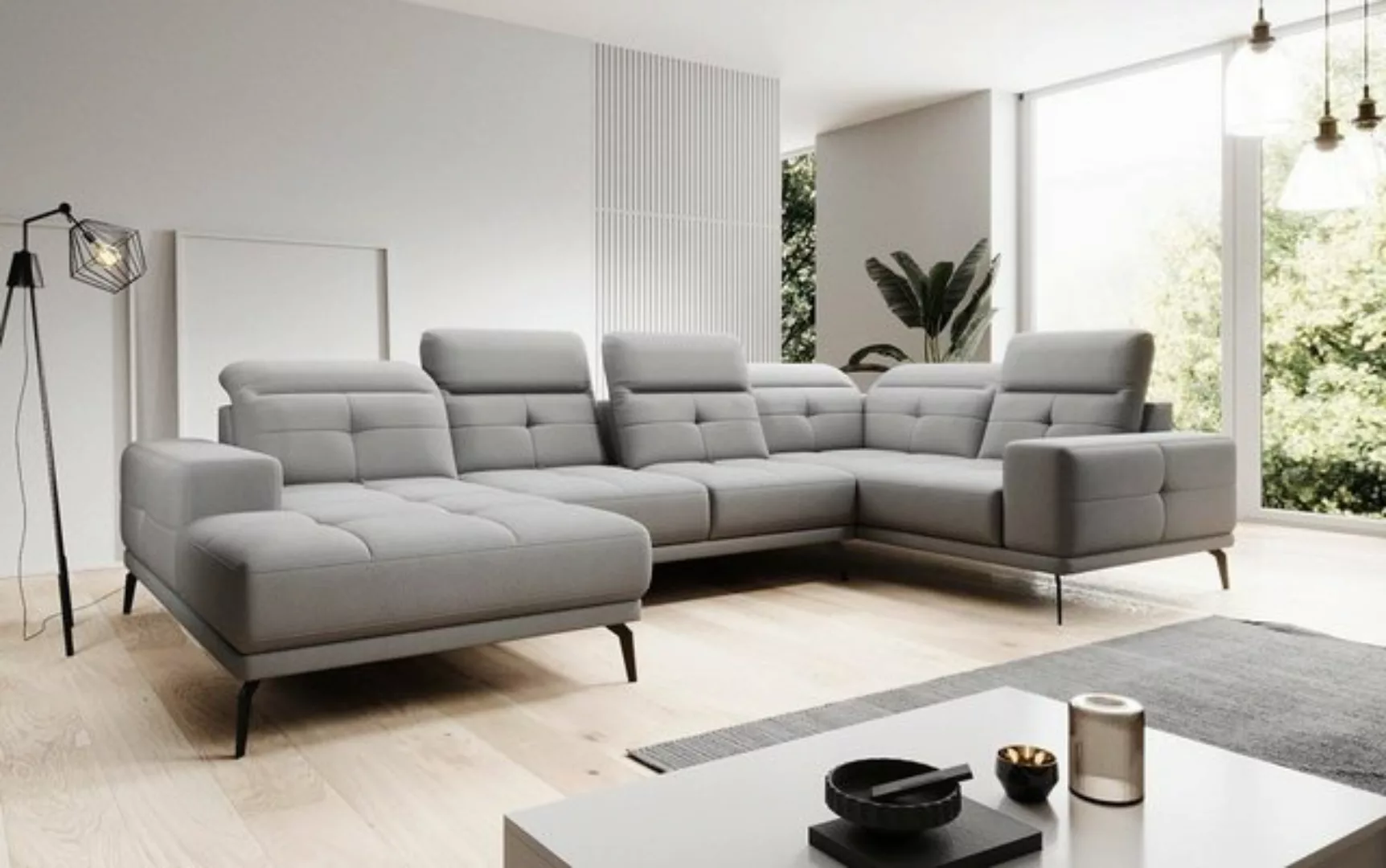 Luxusbetten24 Sofa Designer Sofa Nerio, mit verstellbarer Kopf- und Rückenl günstig online kaufen