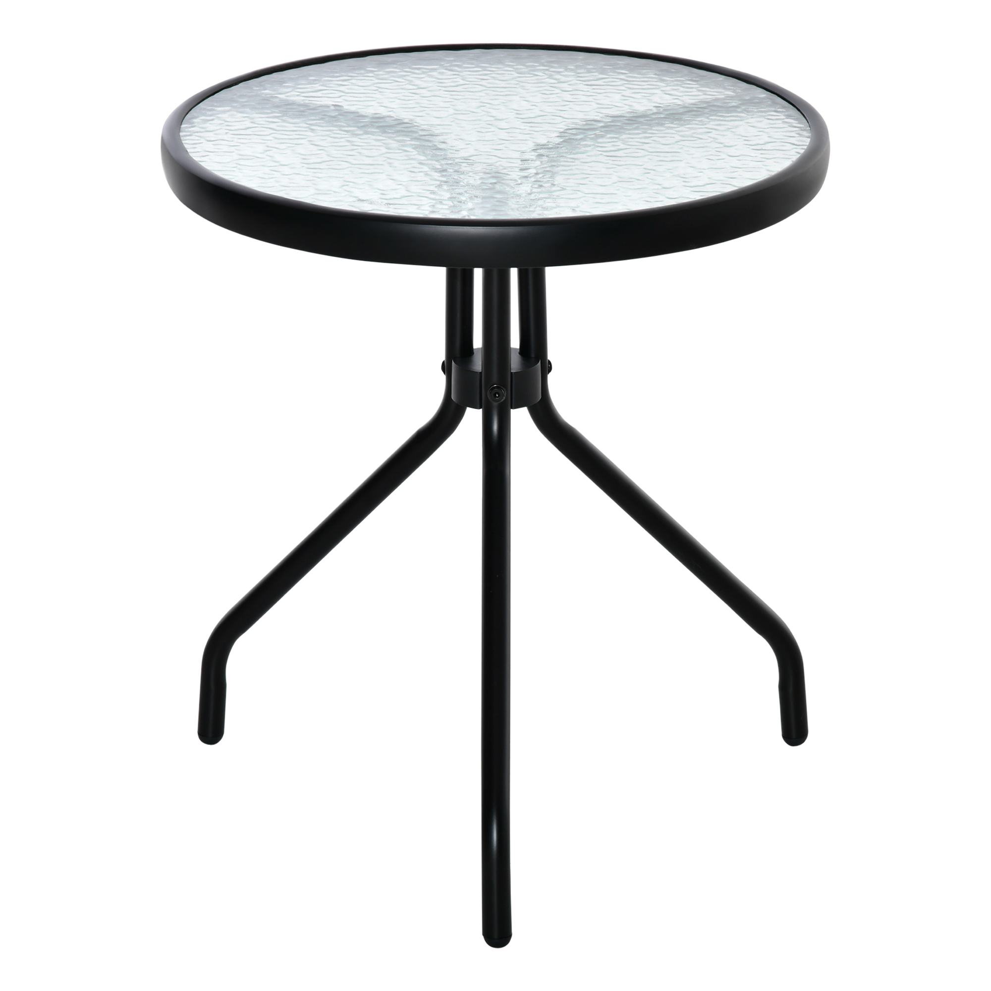 Outsunny Tisch bistro de jardin runder Gartentisch mit gehärteter Glasplatt günstig online kaufen