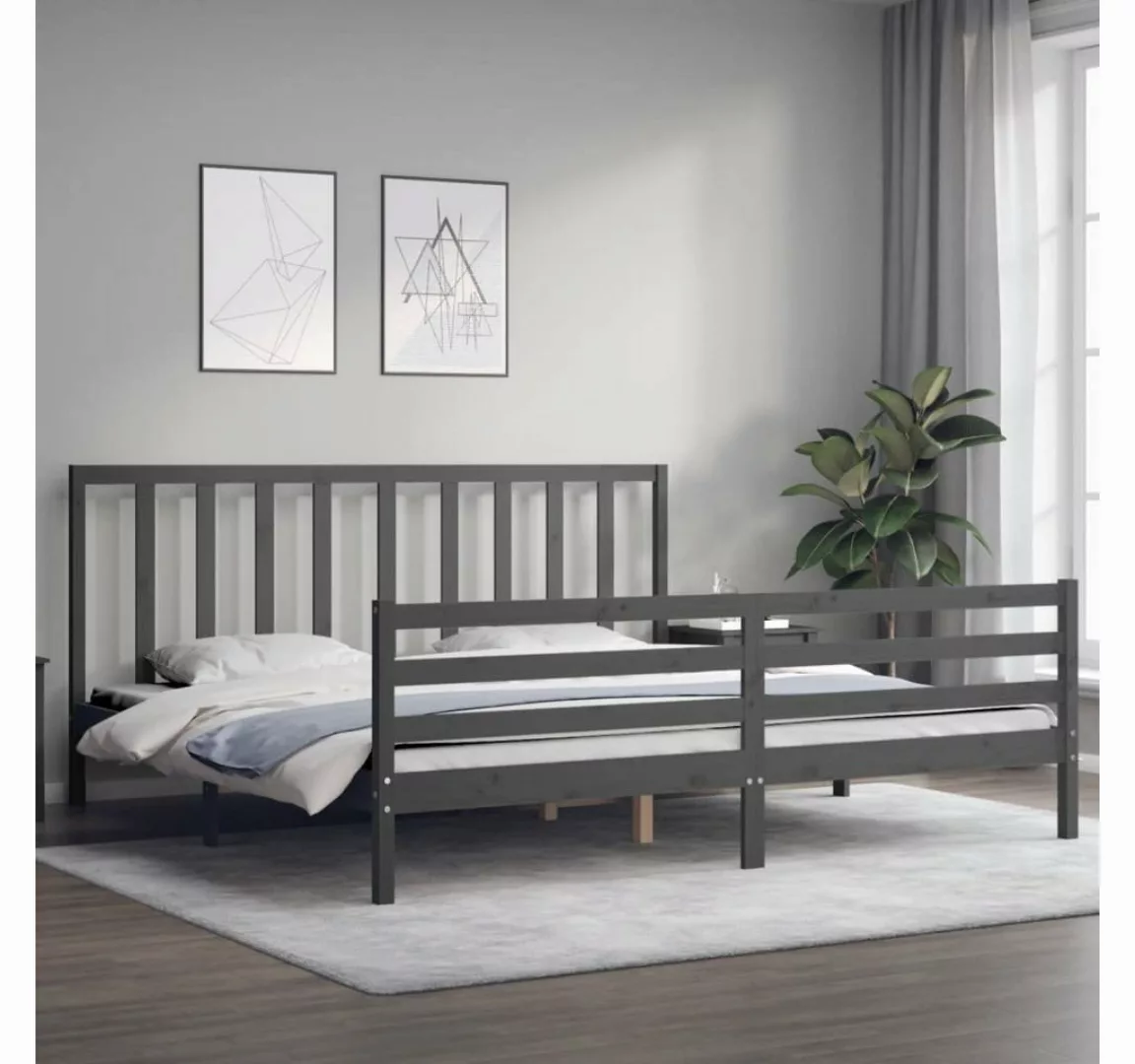 vidaXL Bett Massivholzbett mit Kopfteil Schwarz 200x200 cm günstig online kaufen